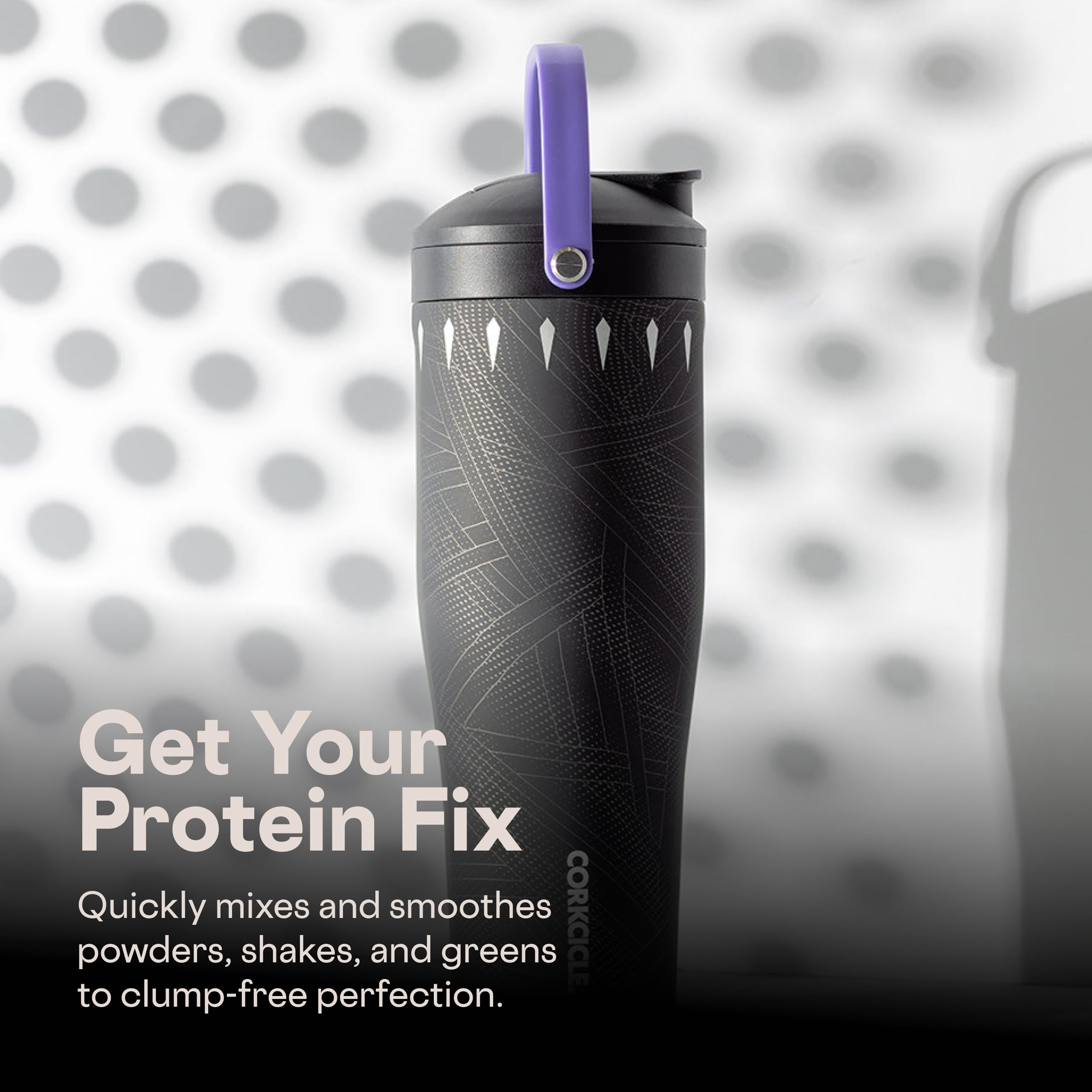 corkcicle-protein-shaker-30-oz-black-panther-triple-insulated-with-built-in-agit image 6
