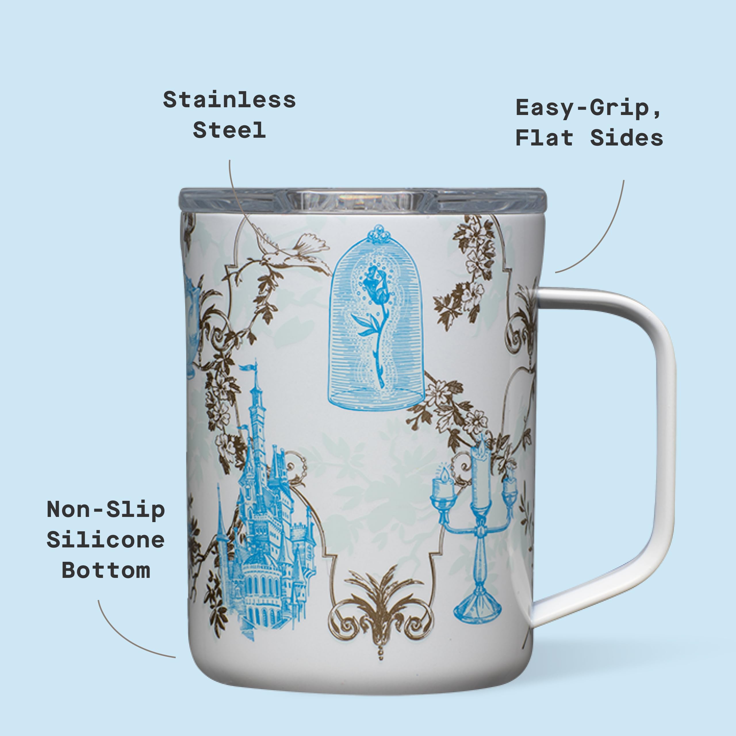 corkcicle-classic-coffee-mug-16-oz-princess-belle-triple-insulated-stainless-ste image 4
