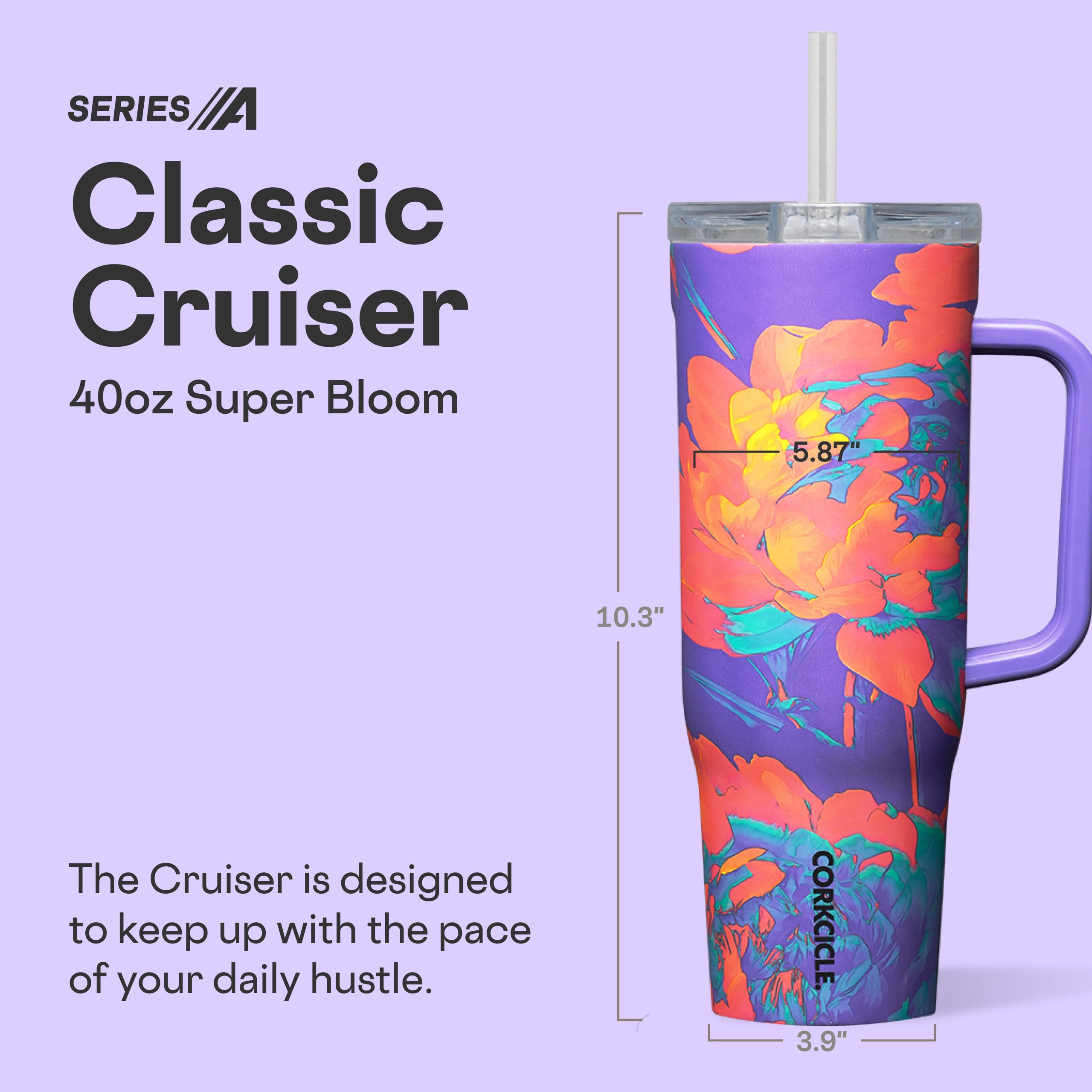 corkcicle-cruiser-insulated-tumbler-super-bloom-40-oz-triple-insulated-spill-pro image 2