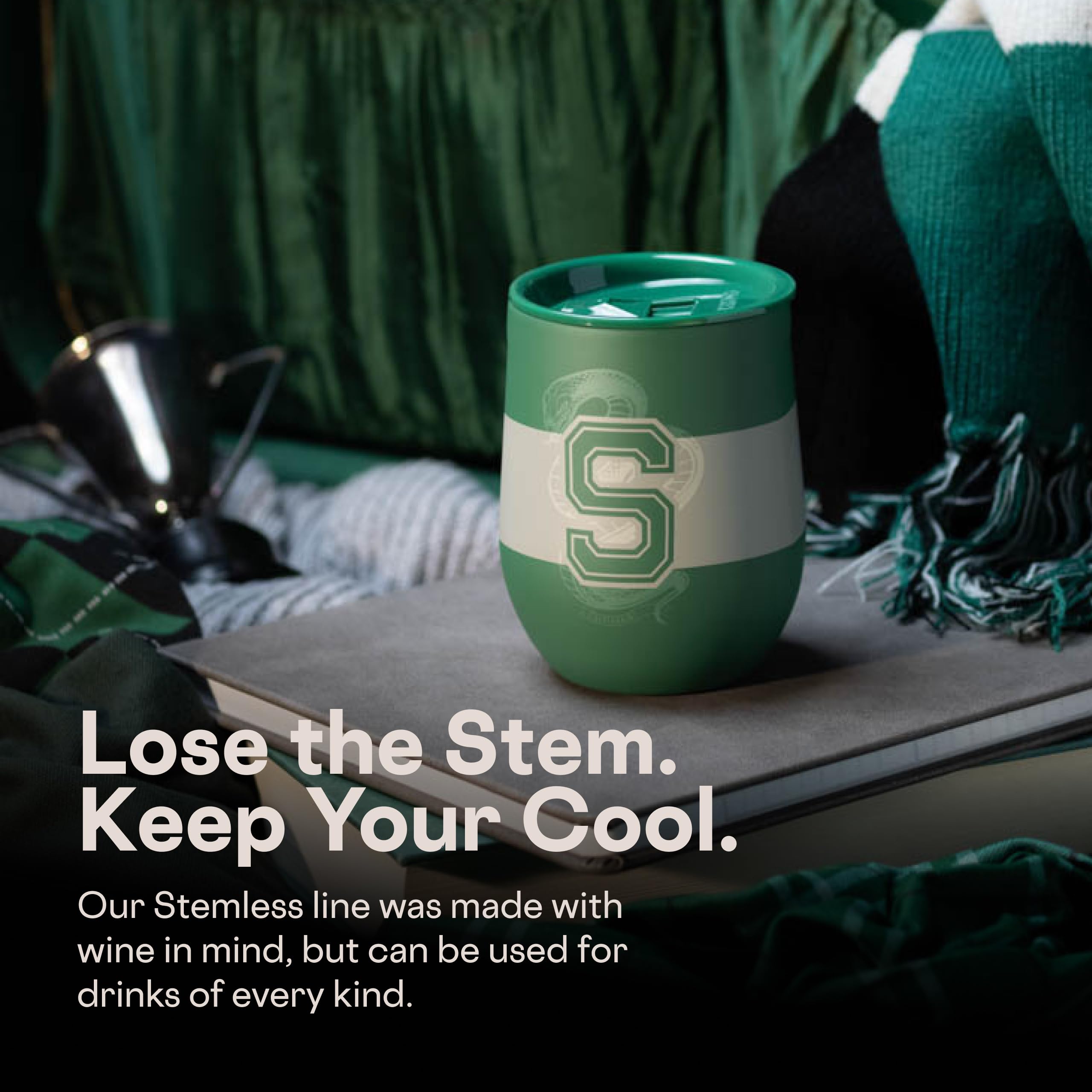 corkcicle-stemless-insulated-wine-glass-tumbler-12-oz-slytherine image 6