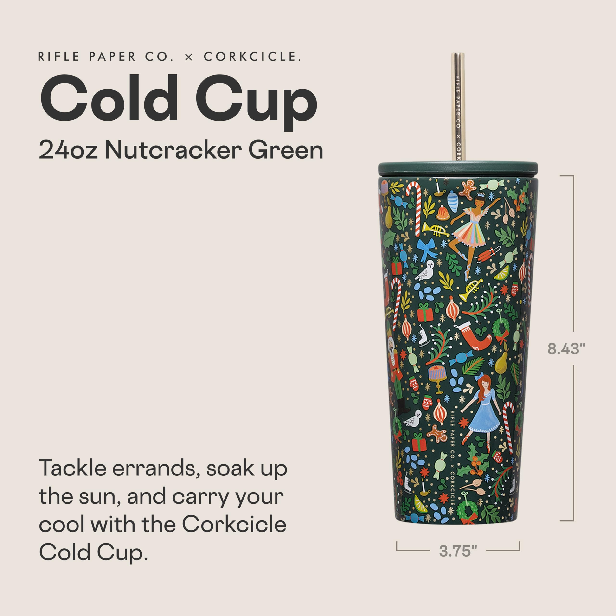 corkcicle-x-rifle-paper-co-cold-cup-insulated-tumbler-with-lid-straw-24-oz-nutcr image 2