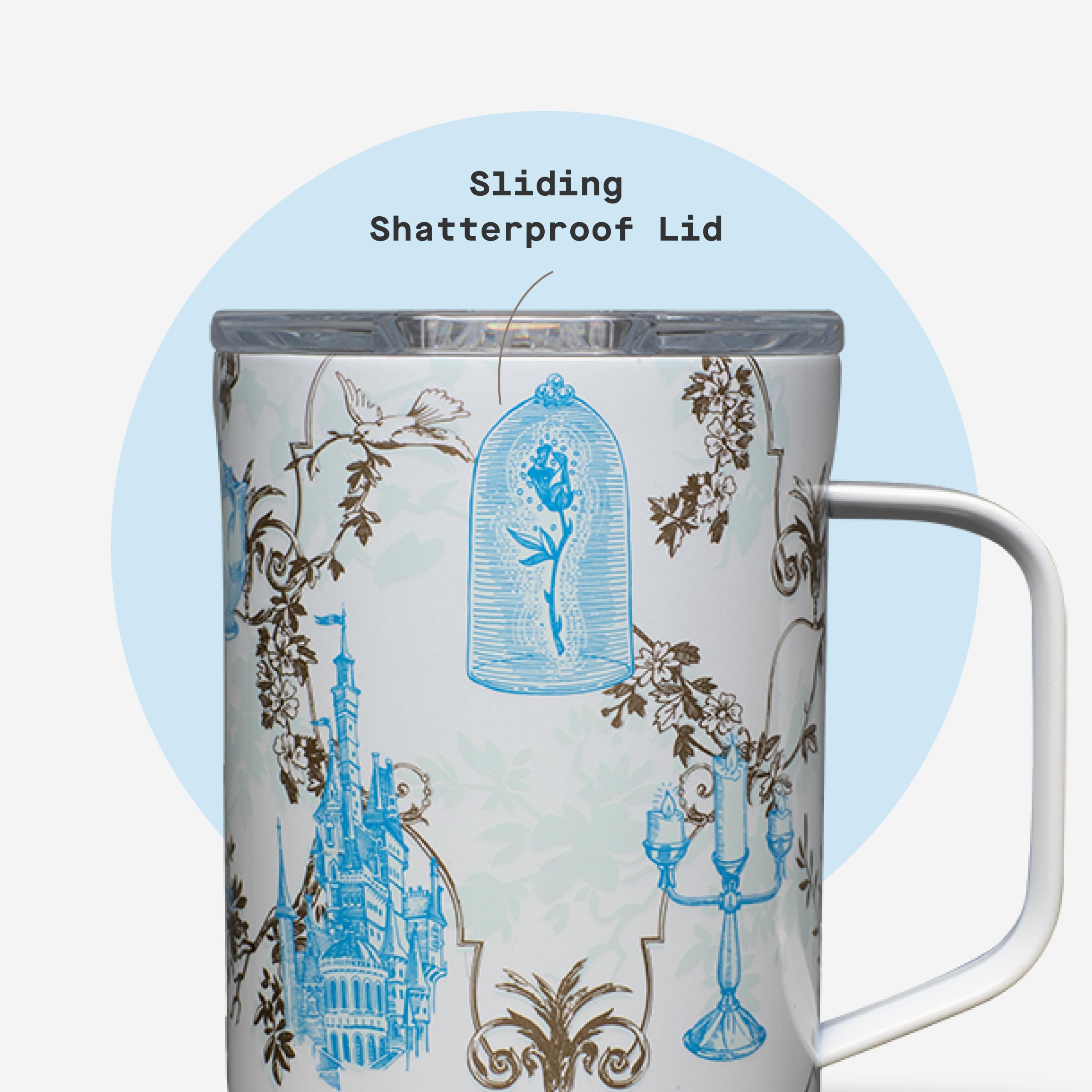 corkcicle-classic-coffee-mug-16-oz-princess-belle-triple-insulated-stainless-ste image 5