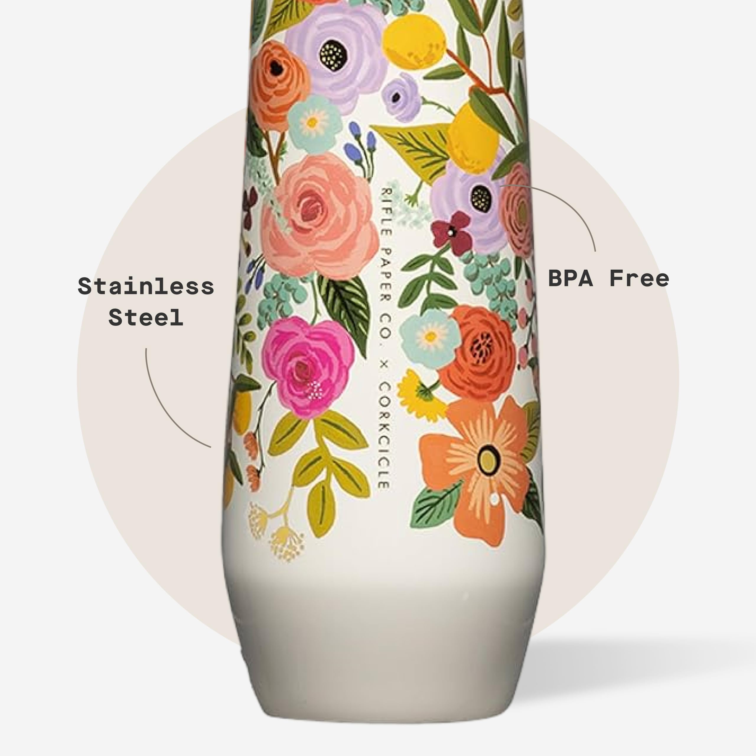 corkcicle-stemless-flute-7-oz-triple-insulated-stainless-steel-garden-party-crea image 5