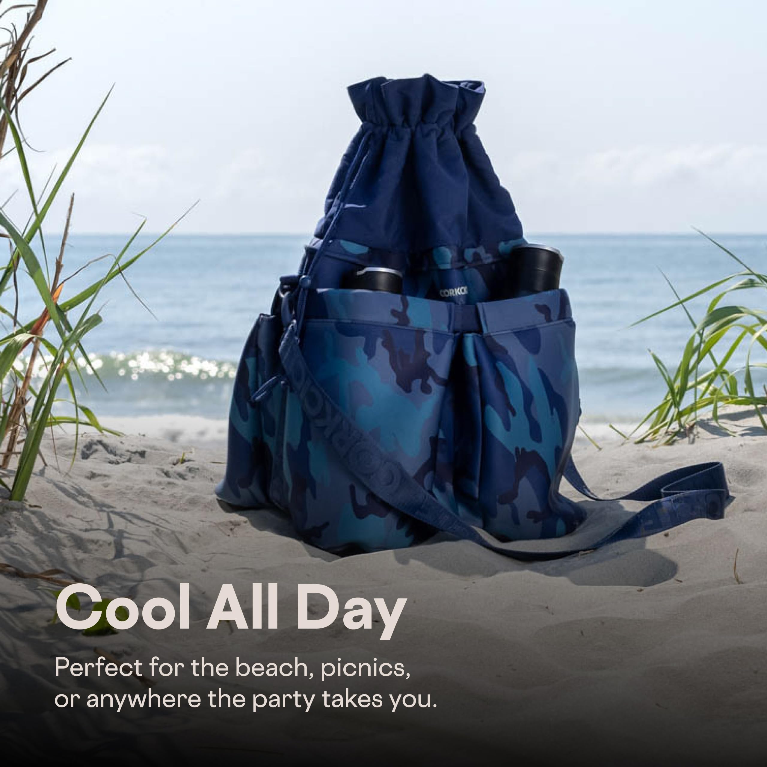 corkcicle-beverage-bucket-cooler-bag-insulated-ice-bucket-navy-camo image 6