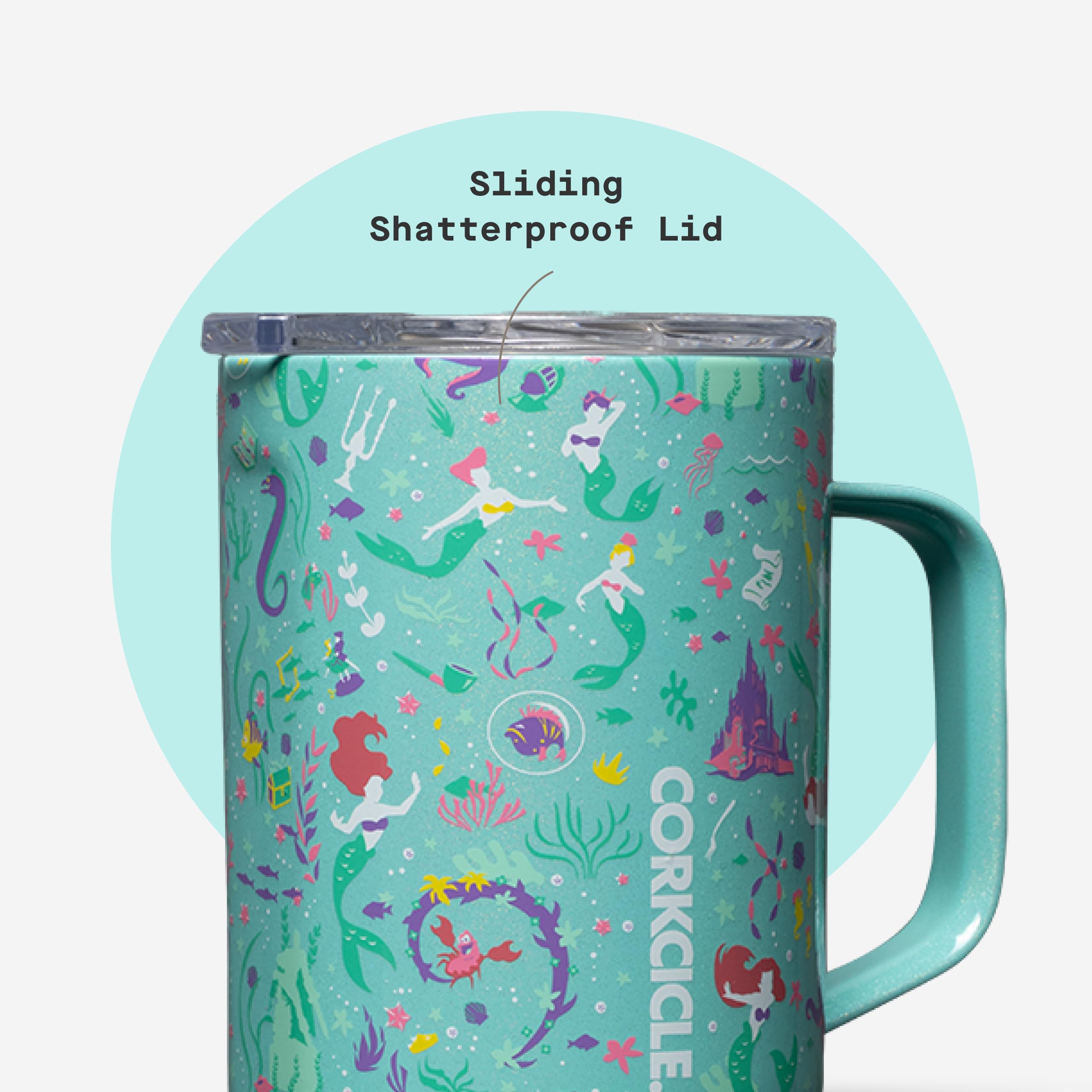 corkcicle-classic-coffee-mug-16-oz-princess-ariel-triple-insulated-stainless-ste image 5