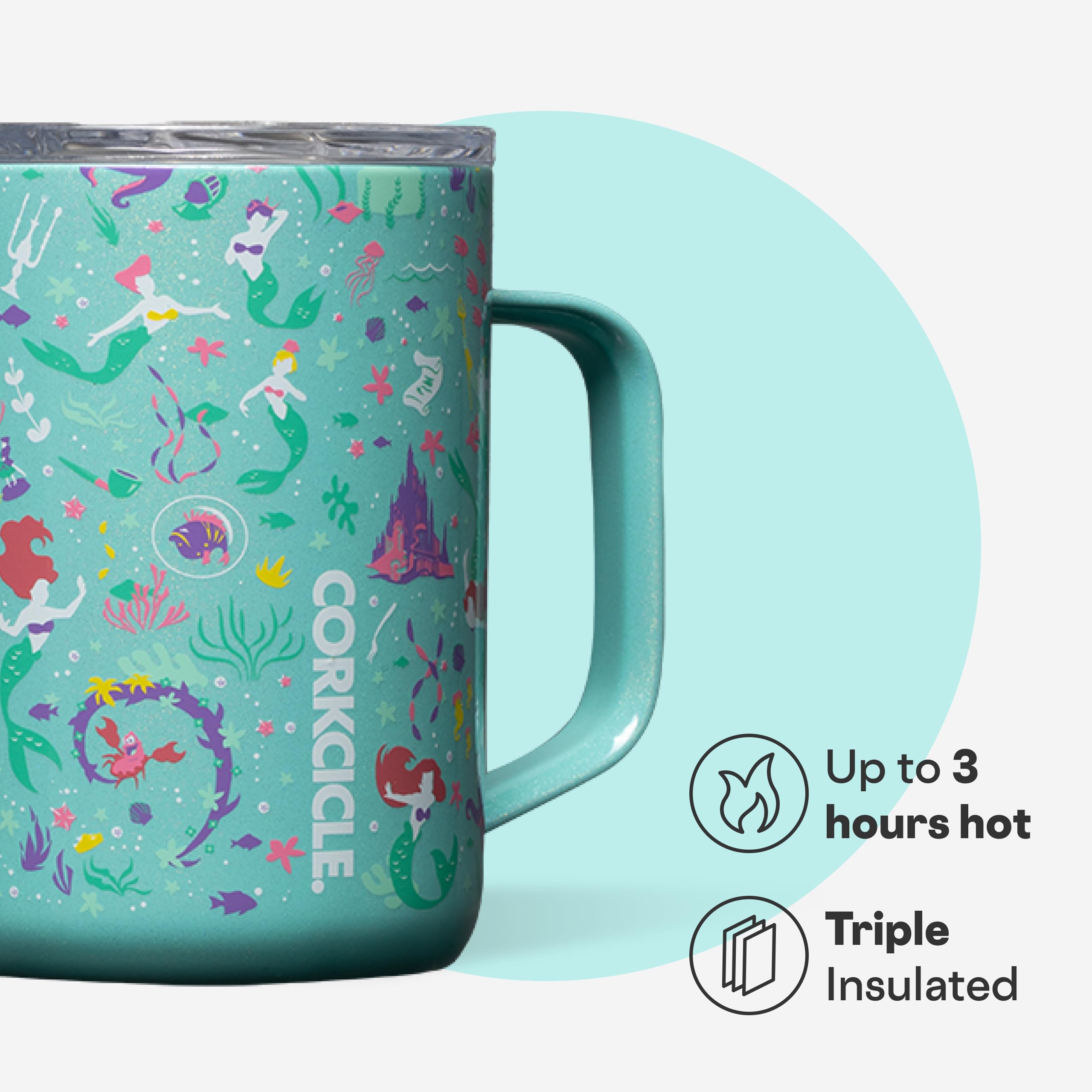 corkcicle-classic-coffee-mug-16-oz-princess-ariel-triple-insulated-stainless-ste image 3