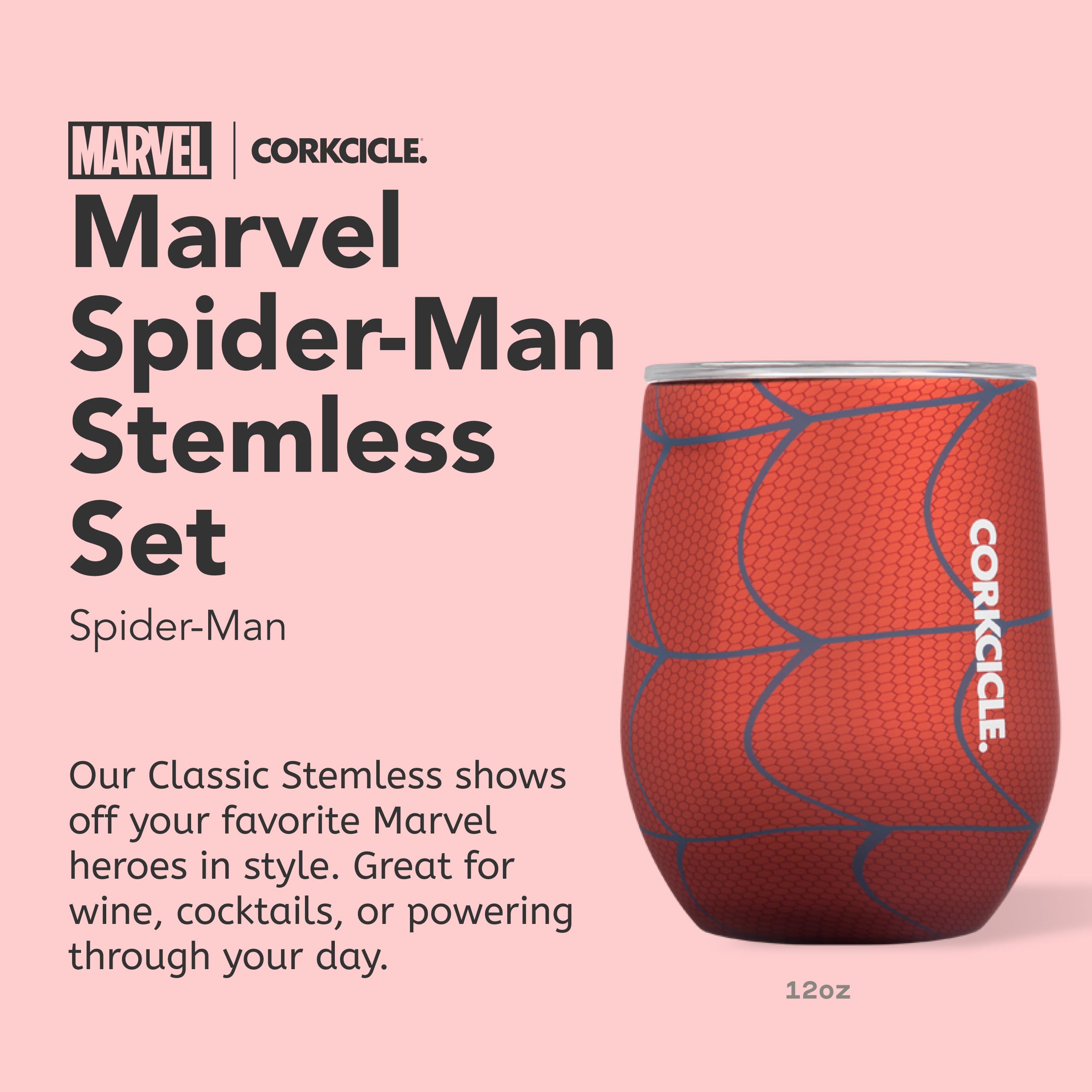 corkcicle-stemless-insulated-wine-glass-tumbler-12-oz-spider-man-triple-insulate image 2