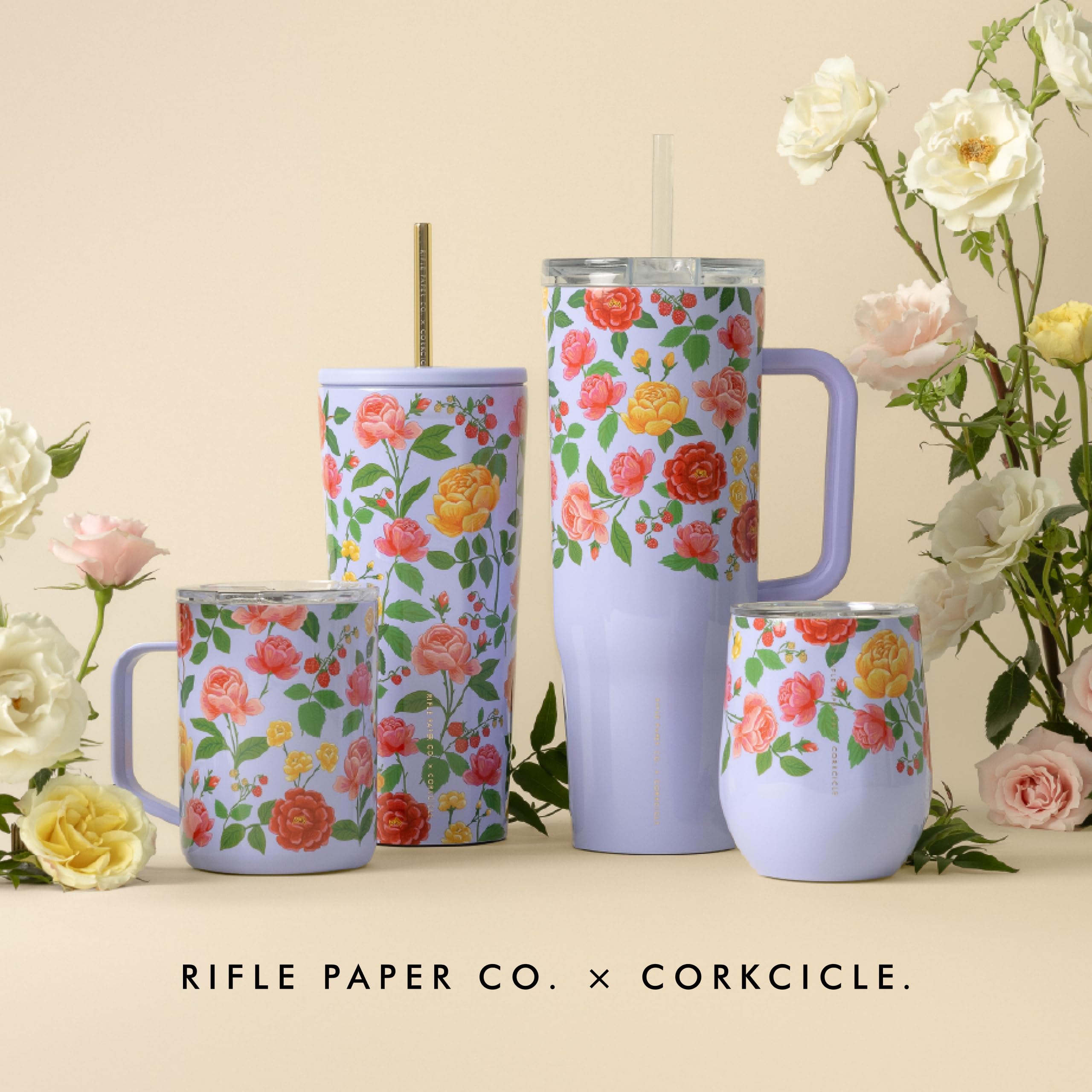 corkcicle-stemless-insulated-wine-glass-tumbler-12-oz-roses-purple-stainless-ste image 8