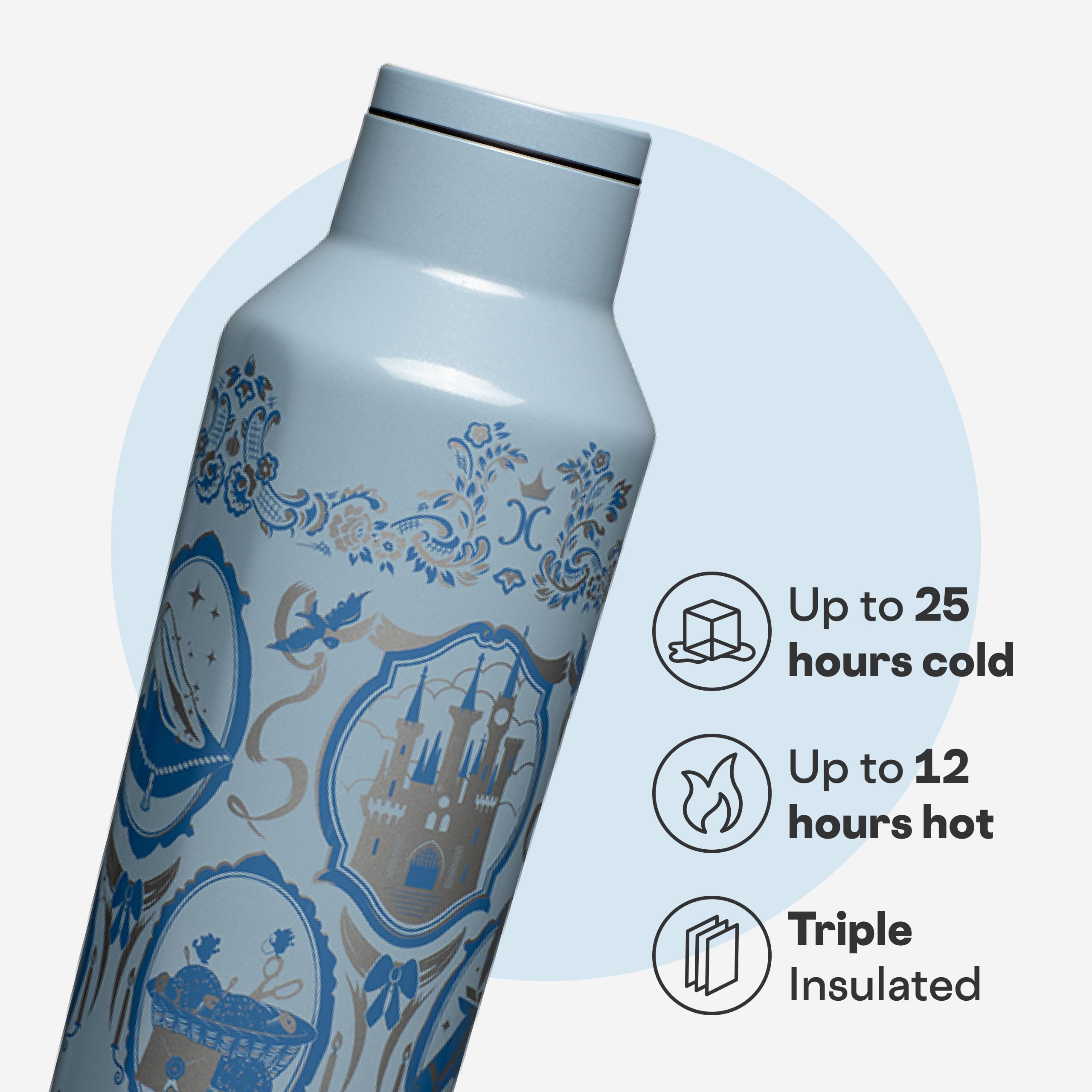 corkcicle-disney-princess-sport-canteen-20-oz-cinderella-triple-insulated-stainl image 3