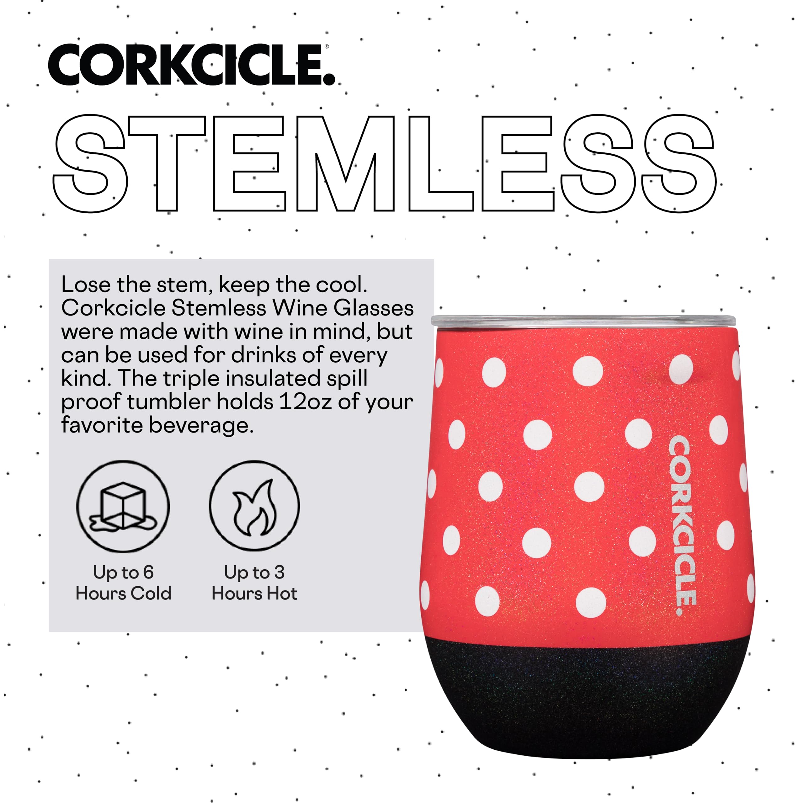 corkcicle-stemless-insulated-wine-glass-tumbler-12oz-minnie-mouse-polka-dot image 2