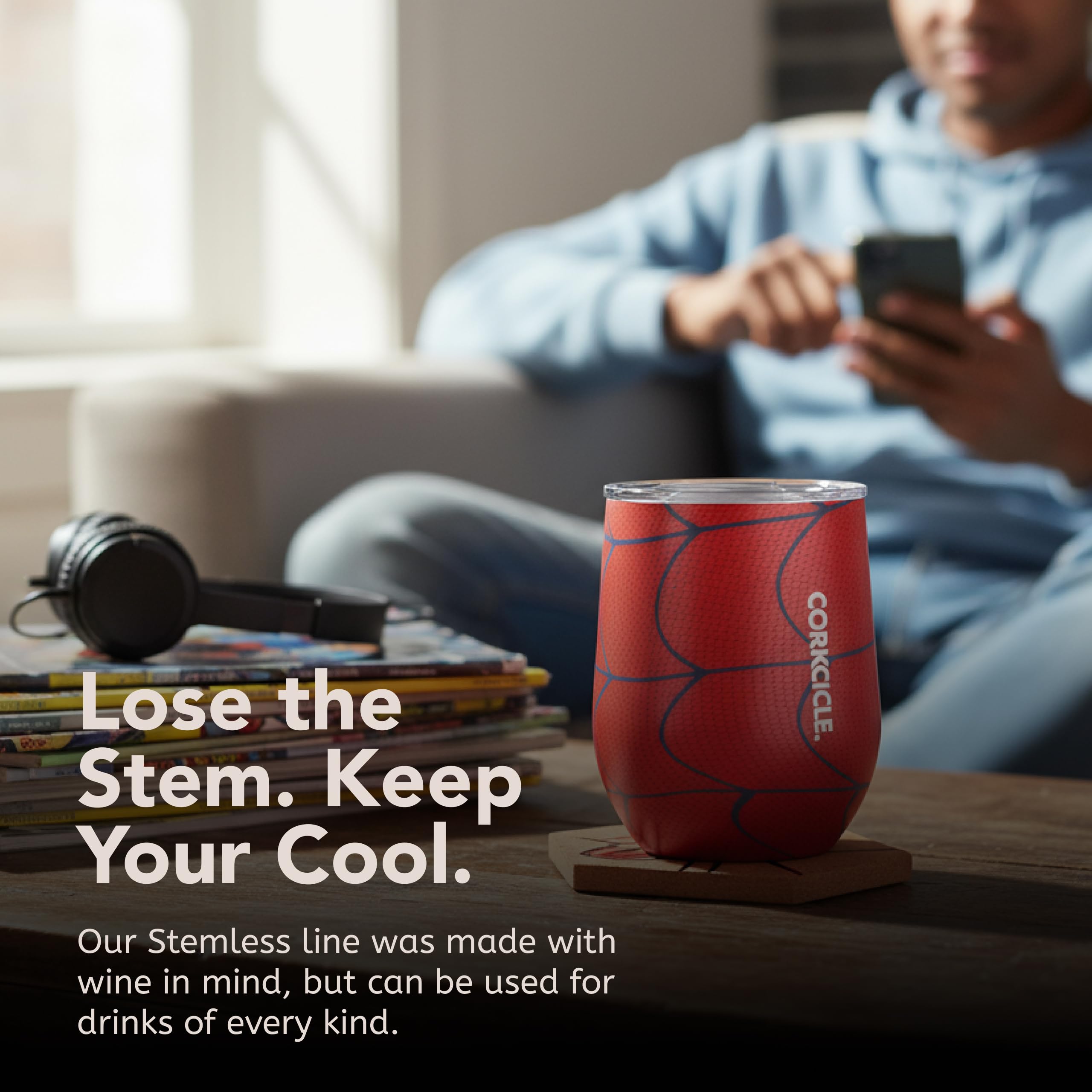 corkcicle-stemless-insulated-wine-glass-tumbler-12-oz-spider-man-triple-insulate image 6