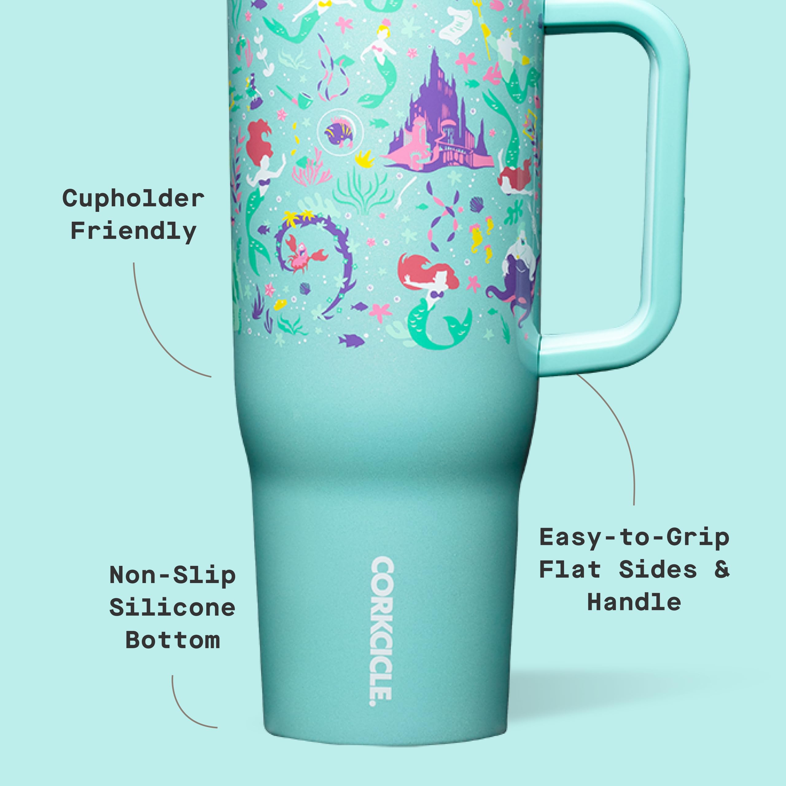 corkcicle-cruiser-insulated-tumbler-with-handle-straw-40-oz-princess-ariel image 4