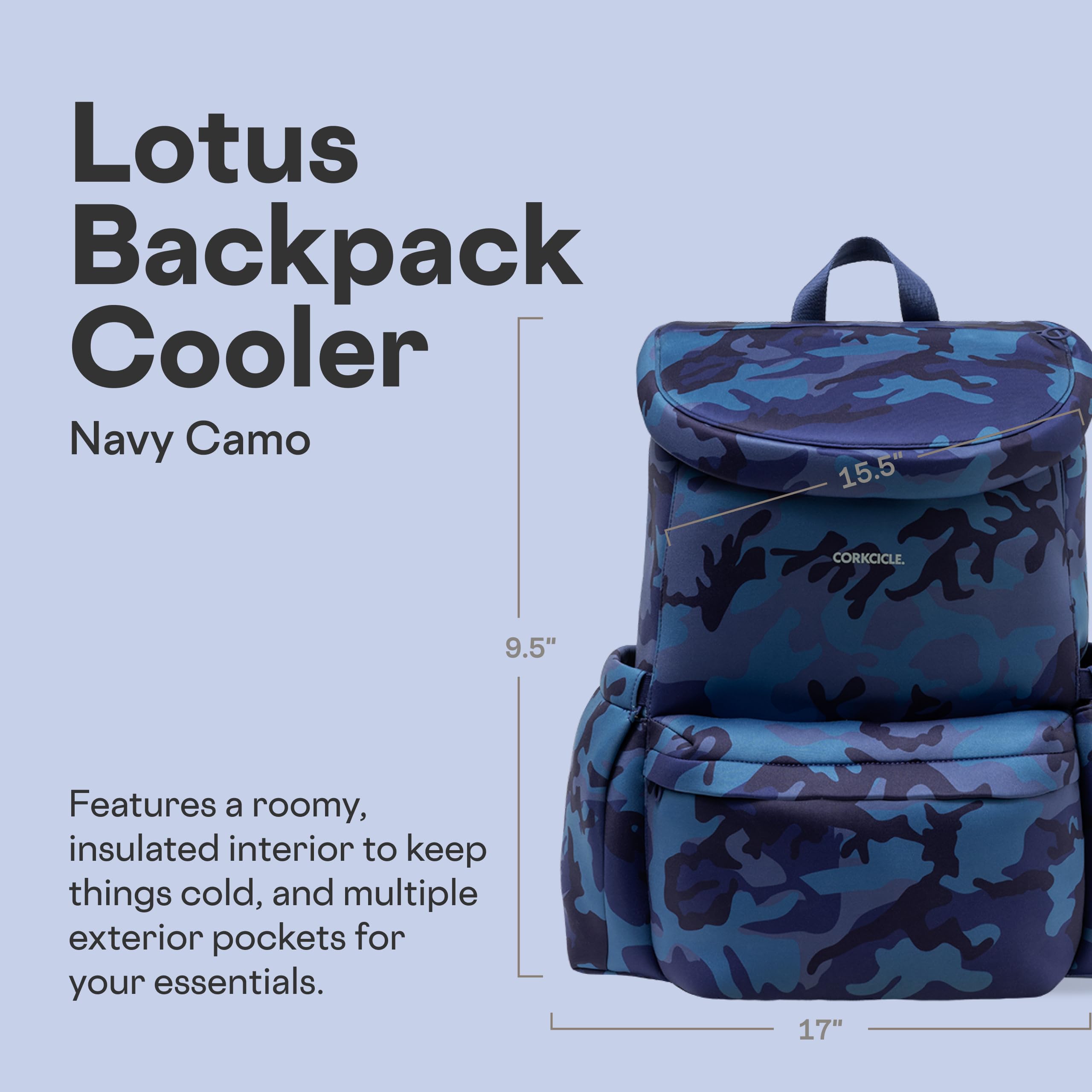 corkcicle-lotus-backpack-cooler-bag-15-5-x-17-holds-24-cans image 2