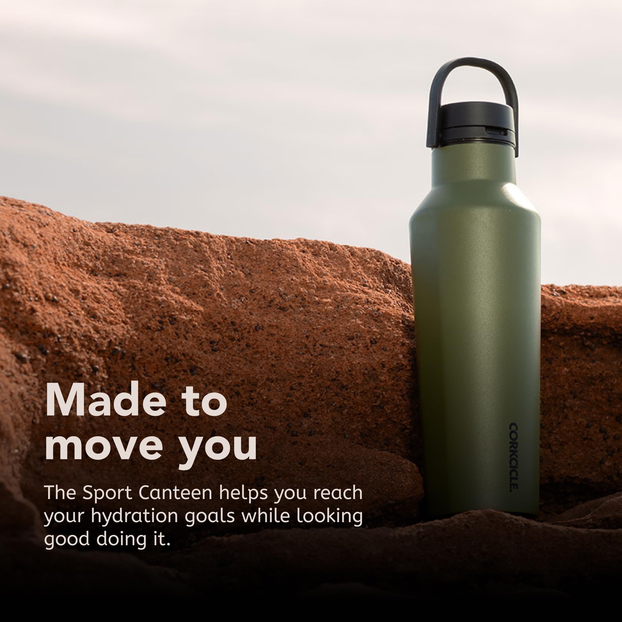 corkcicle-sport-canteen-20-oz-olive-triple-insulated-stainless-steel-water-bottl image 6