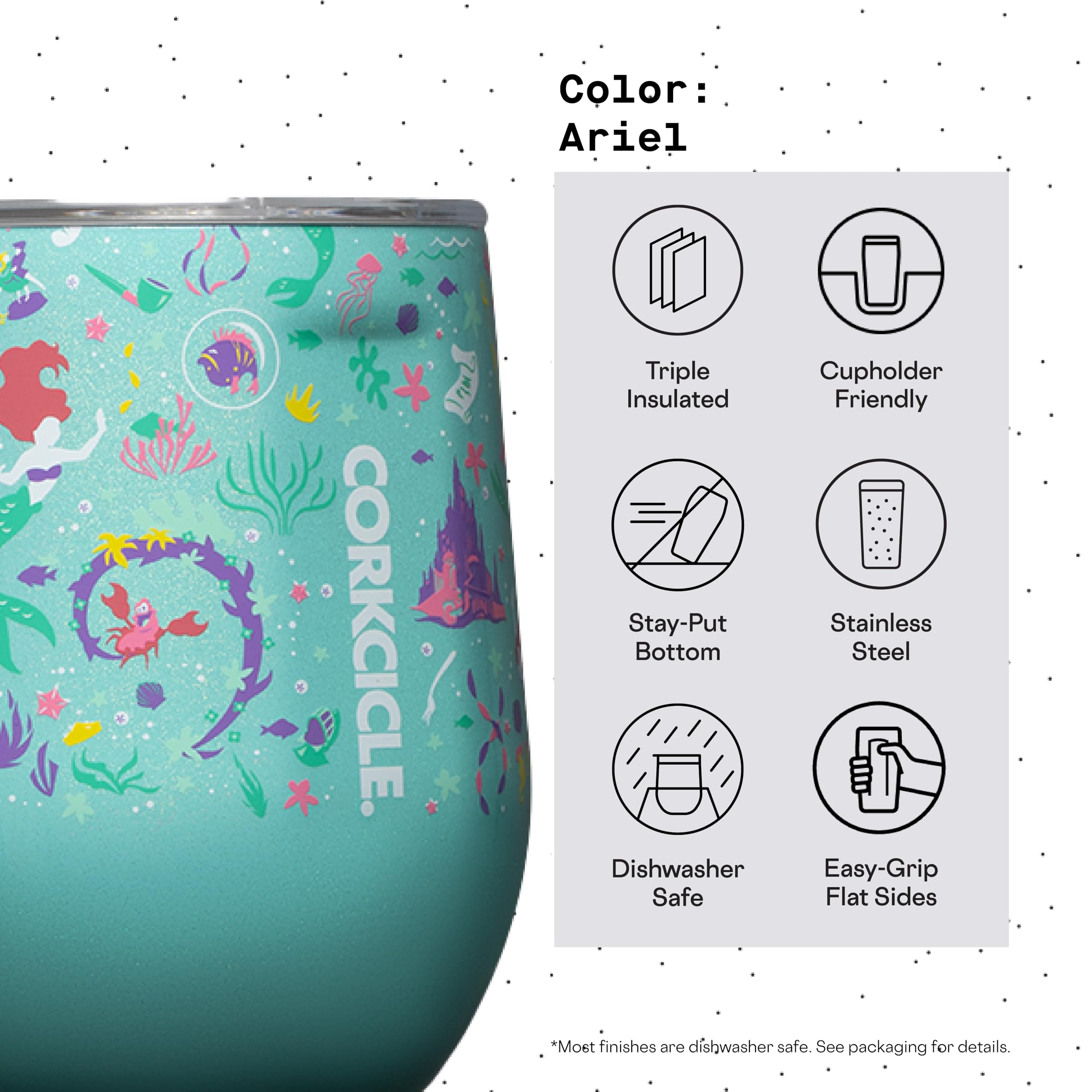 corkcicle-stemless-insulated-wine-glass-tumbler-12-oz-princess-ariel-stainless-s image 4