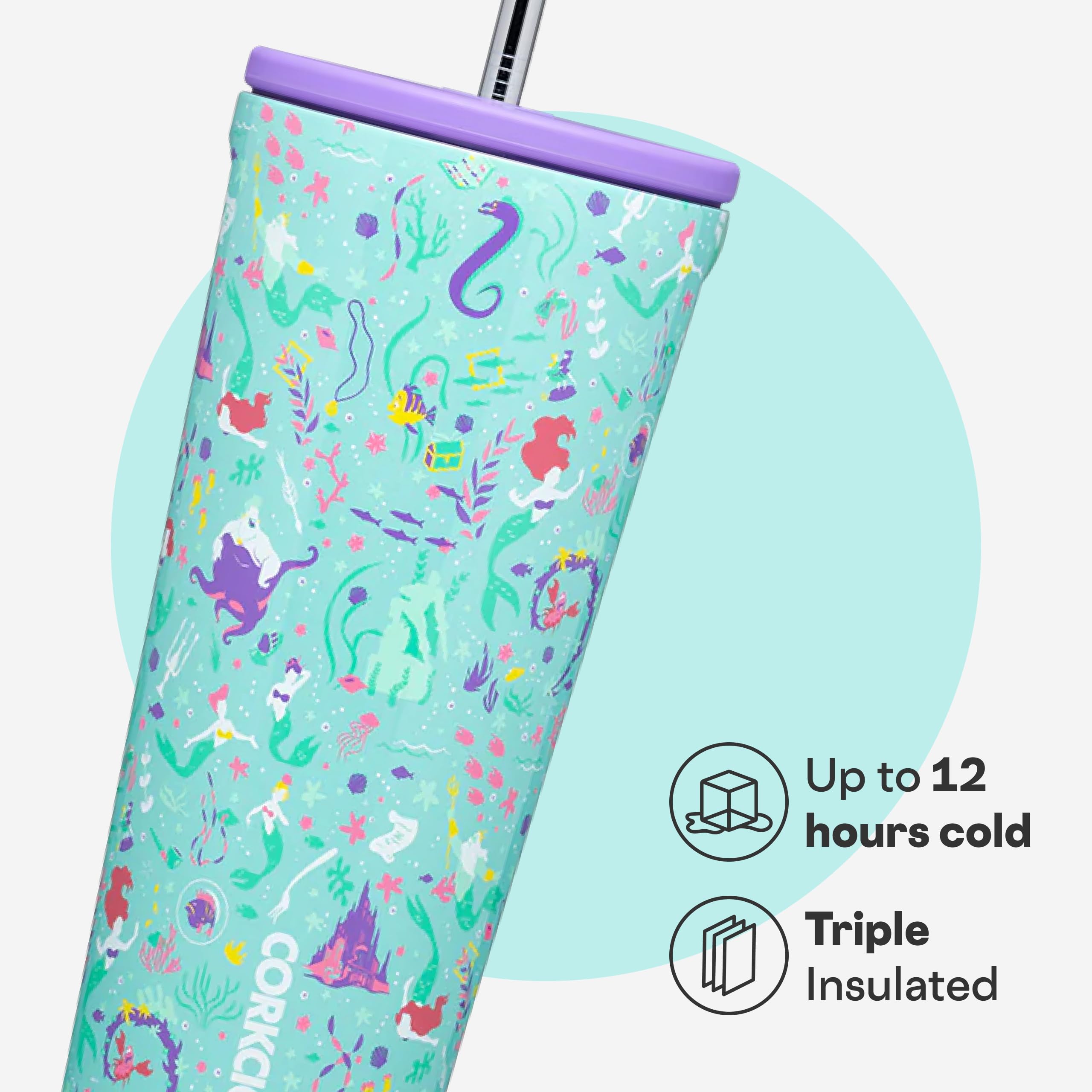 corkcicle-disney-princess-ariel-cold-cup-triple-insulated-stainless-steel-tumble image 3