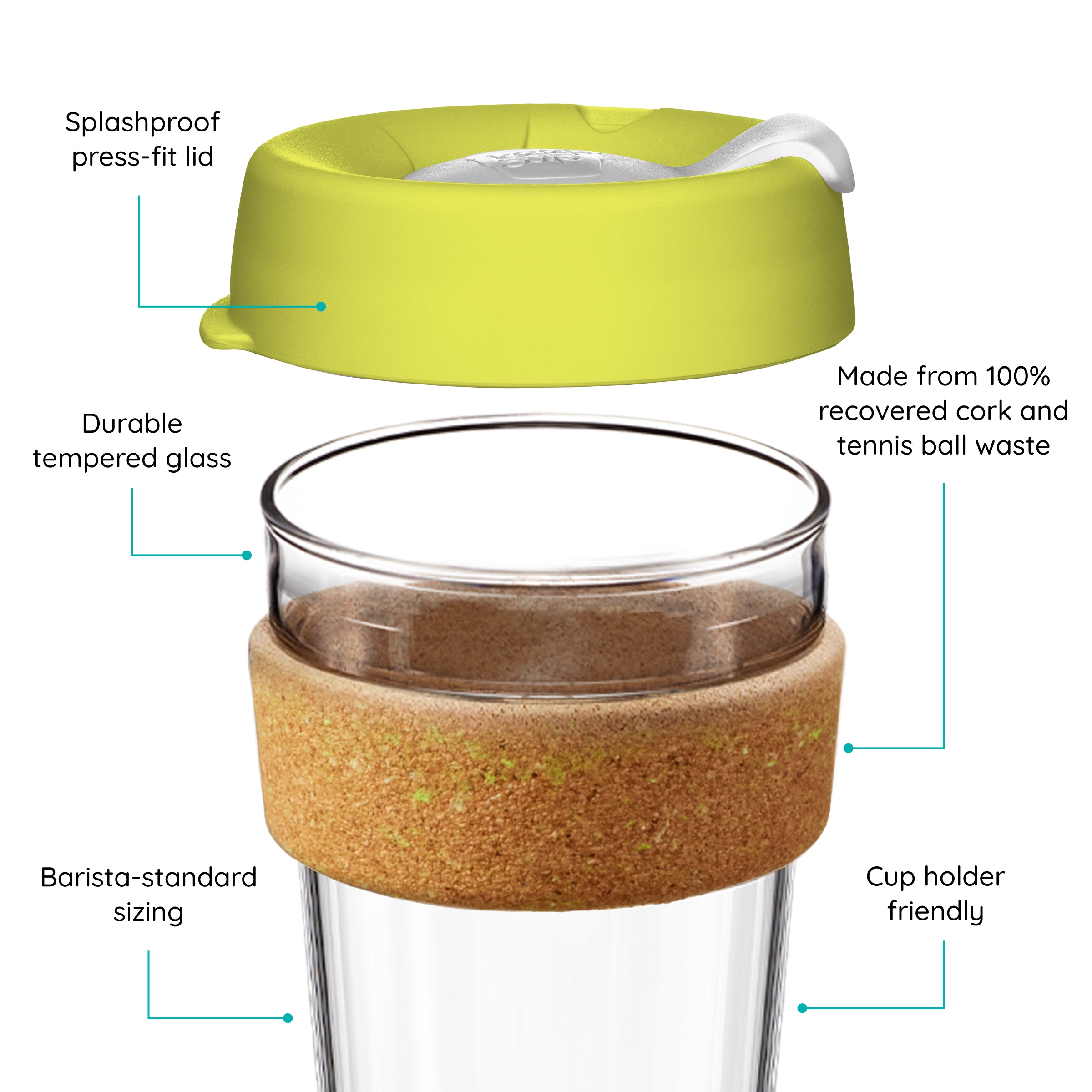 keepcup-brew-cork-ace-16oz-tempered-glass-reusable-coffee-cup-with-recycled-tenn image 3