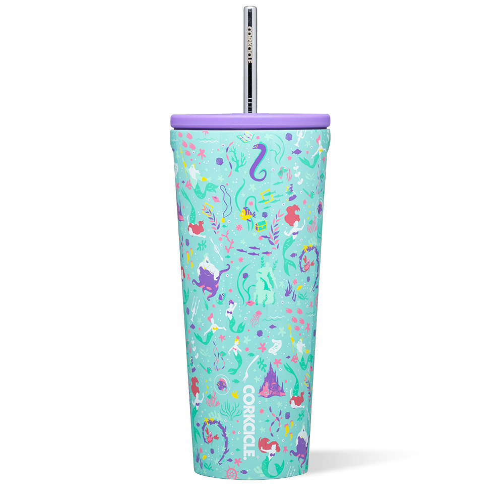corkcicle-disney-princess-cold-cup-16oz-stainless-steel-tumbler-with-straw-cup-h image 2