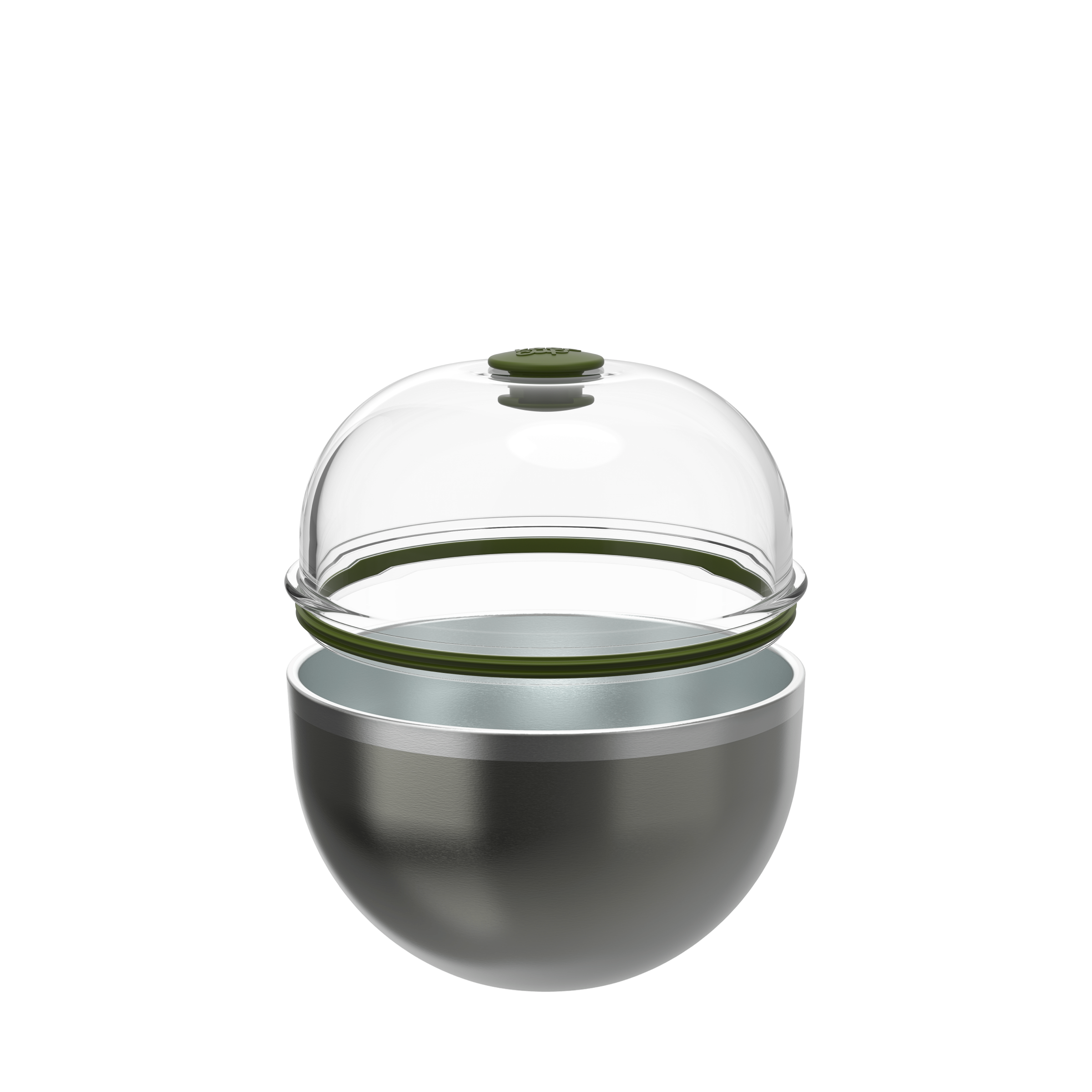 keepcup-go-bowl-luxe-550ml-glass-reusable-bowl-with-dome-lid-pine image 2