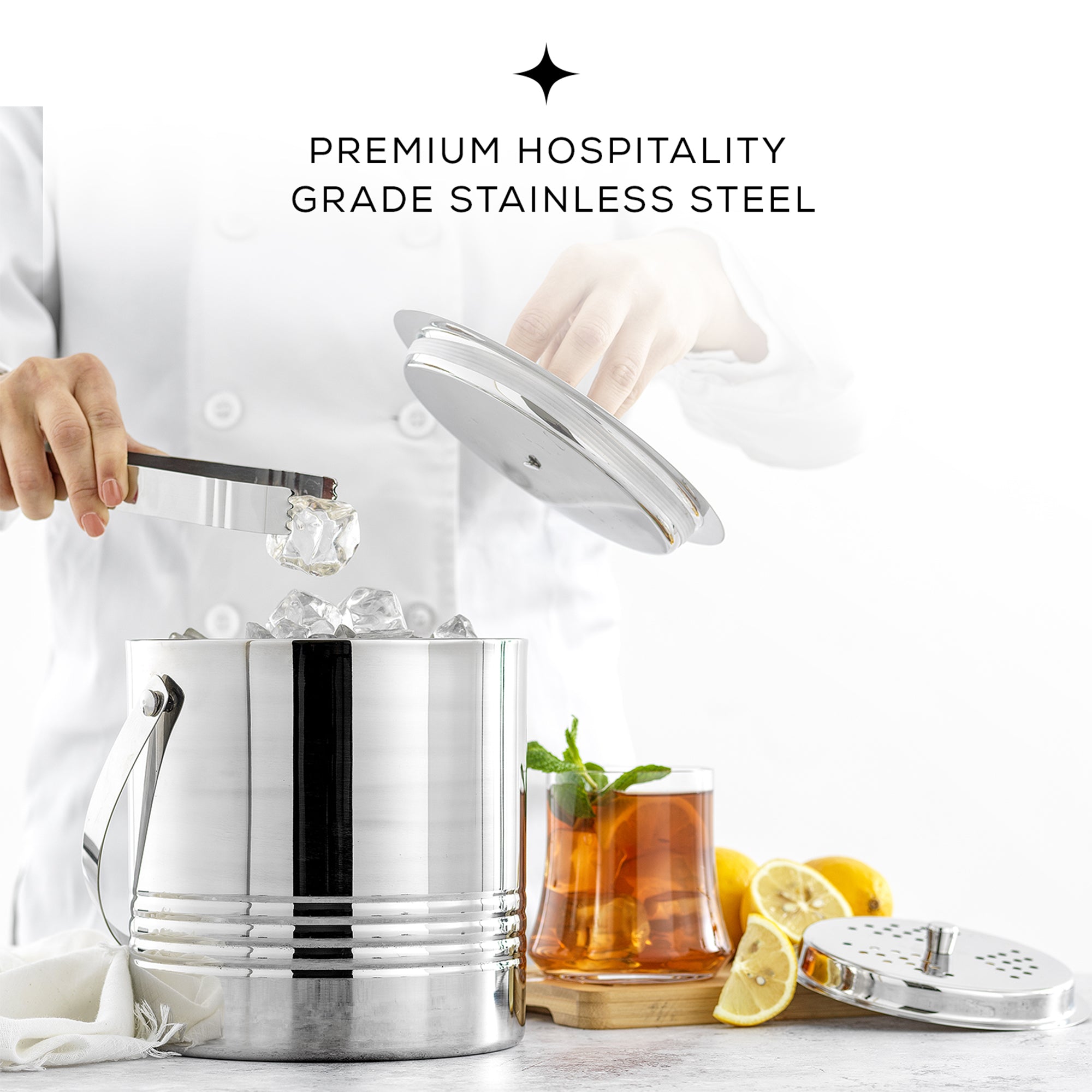 joyjolt-3l-steel-ice-bucket-with-strainer-tongs image 5