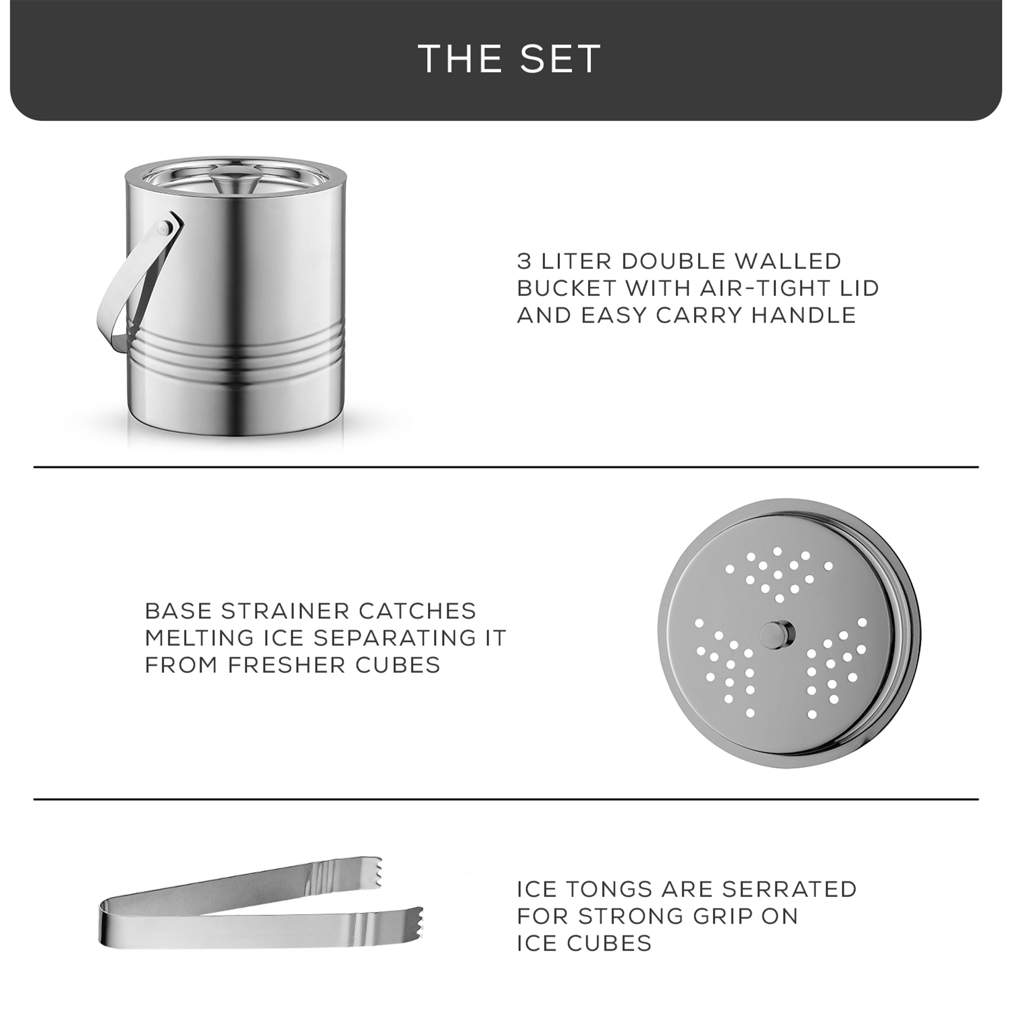 joyjolt-3l-steel-ice-bucket-with-strainer-tongs image 8