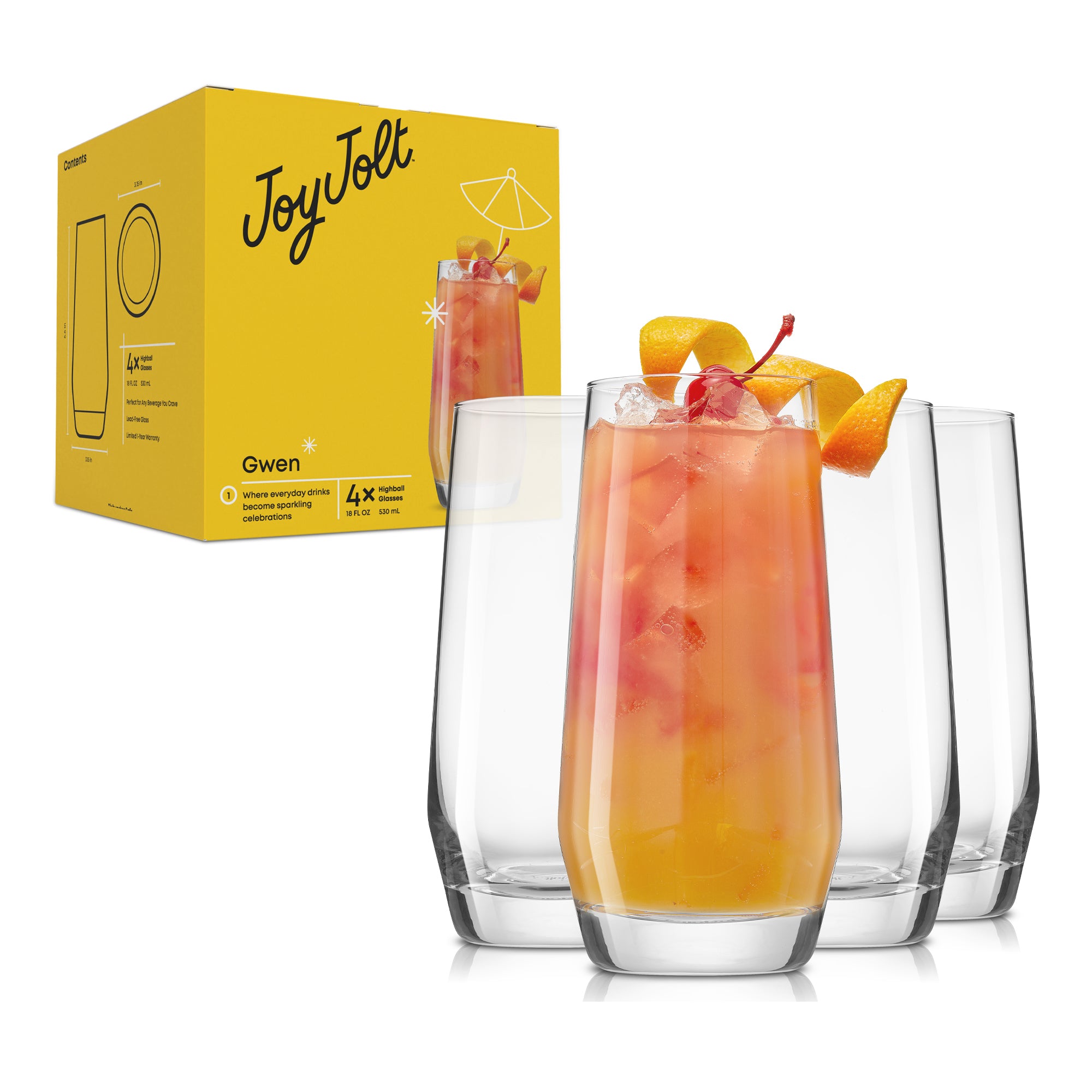 joyjolt-gwen-highball-glasses-set-of-4-18-oz-retro-lava-lamp-shape image 8