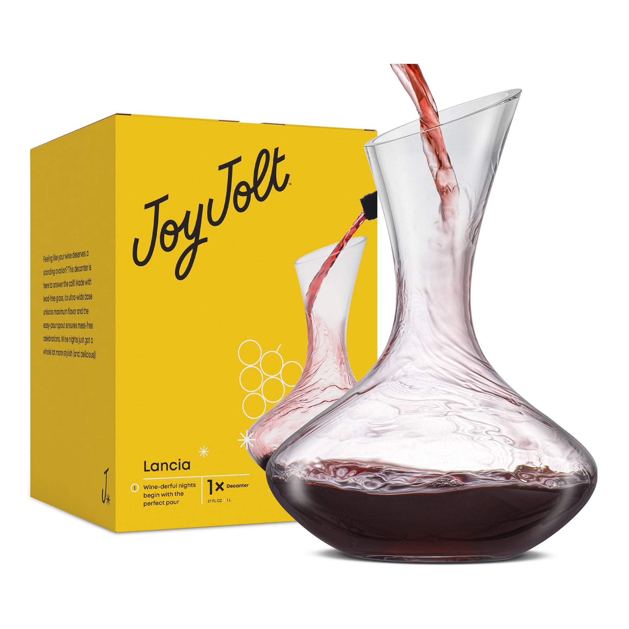 joyjolt-lancia-red-wine-decanter-37-oz image 8