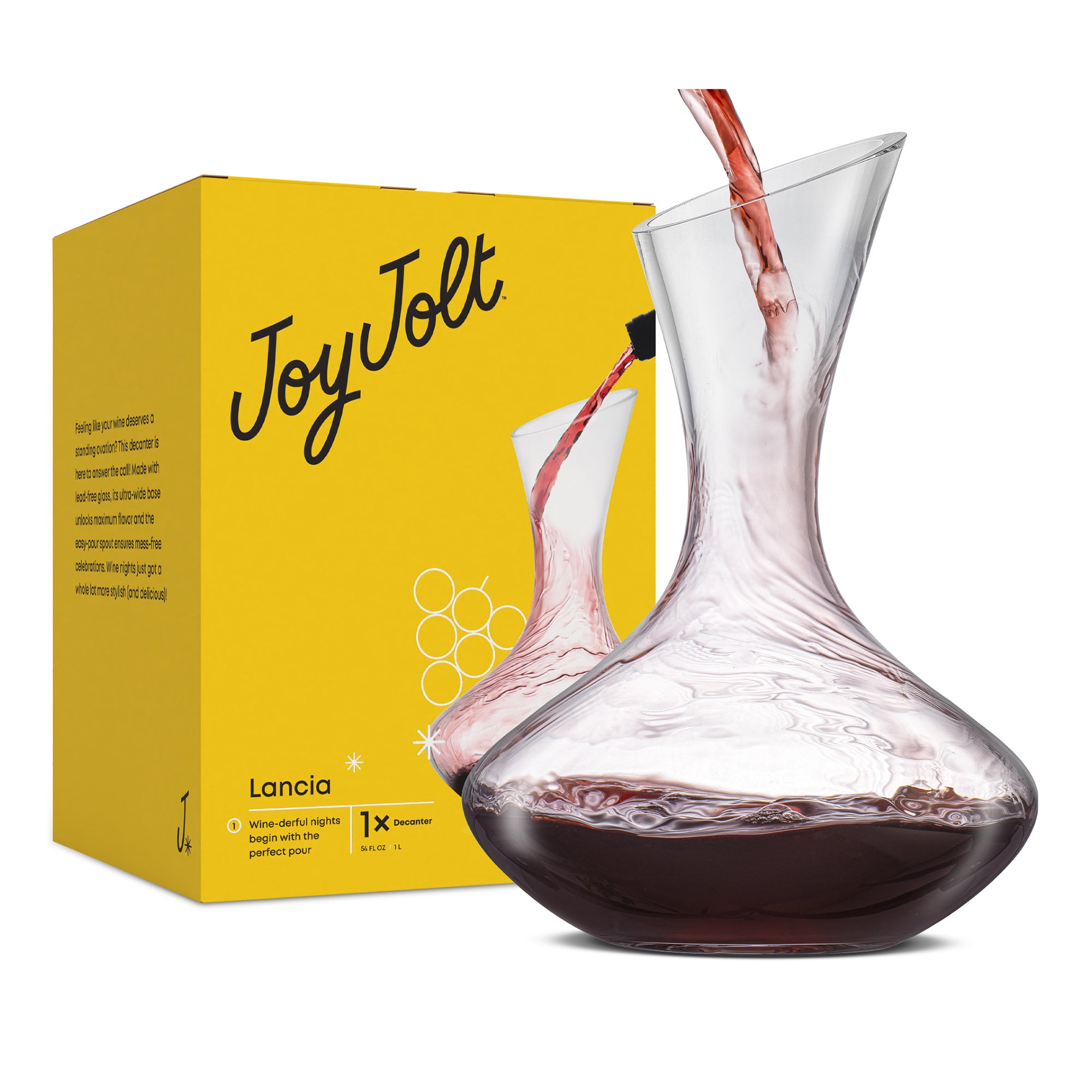 joyjolt-lancia-red-wine-decanter-54-oz image 7