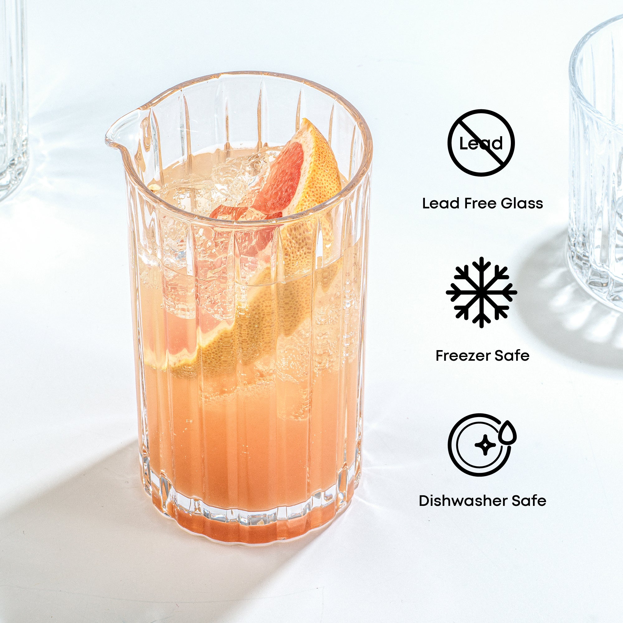 joyjolt-alina-ribbed-cocktail-mixing-glass-pitcher-21-oz-lead-free image 5