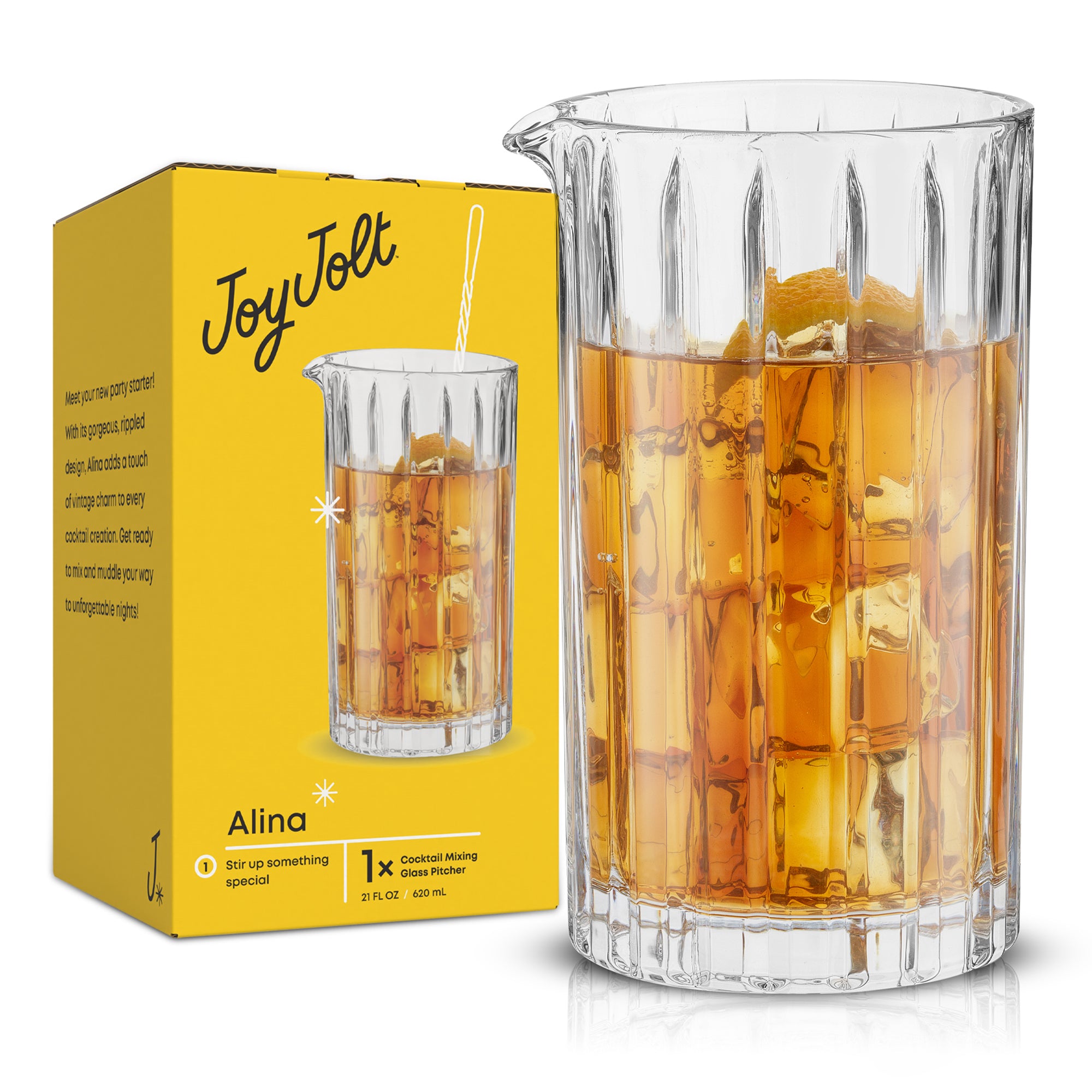joyjolt-alina-ribbed-cocktail-mixing-glass-pitcher-21-oz-lead-free image 7