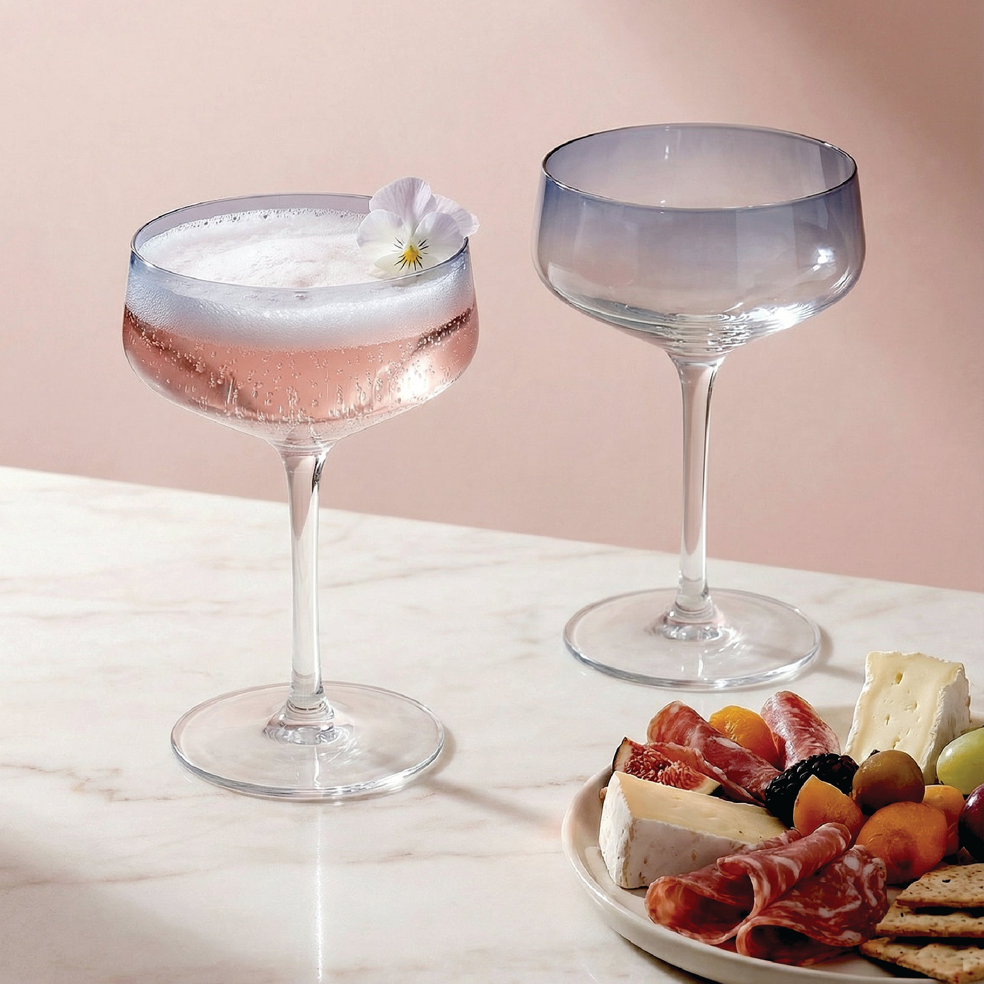 joyjolt-sidney-blue-ombre-coupe-glasses-8-oz-lead-free-crystal-dishwasher-safe-s image 2
