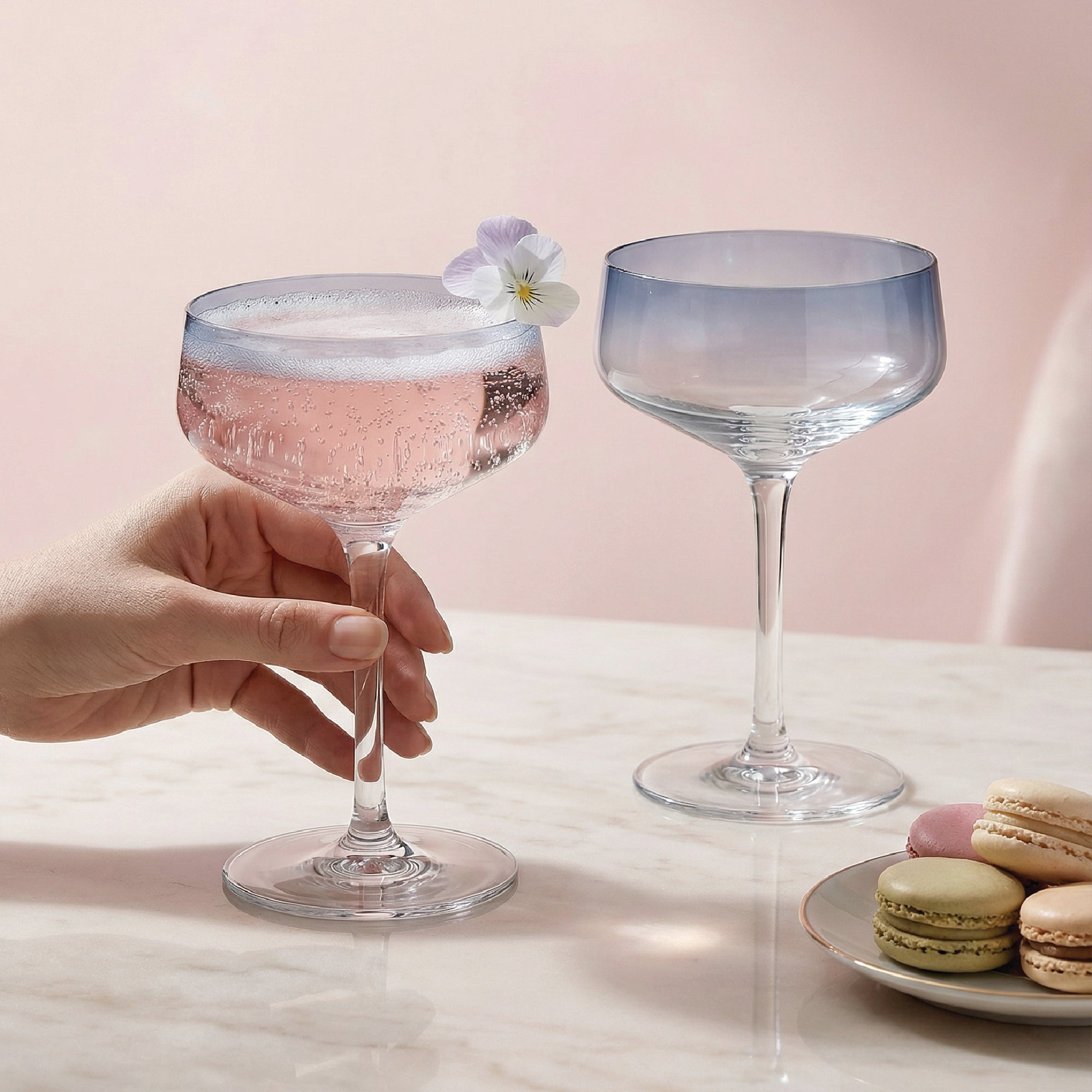 joyjolt-sidney-blue-ombre-coupe-glasses-8-oz-lead-free-crystal-dishwasher-safe-s image 6