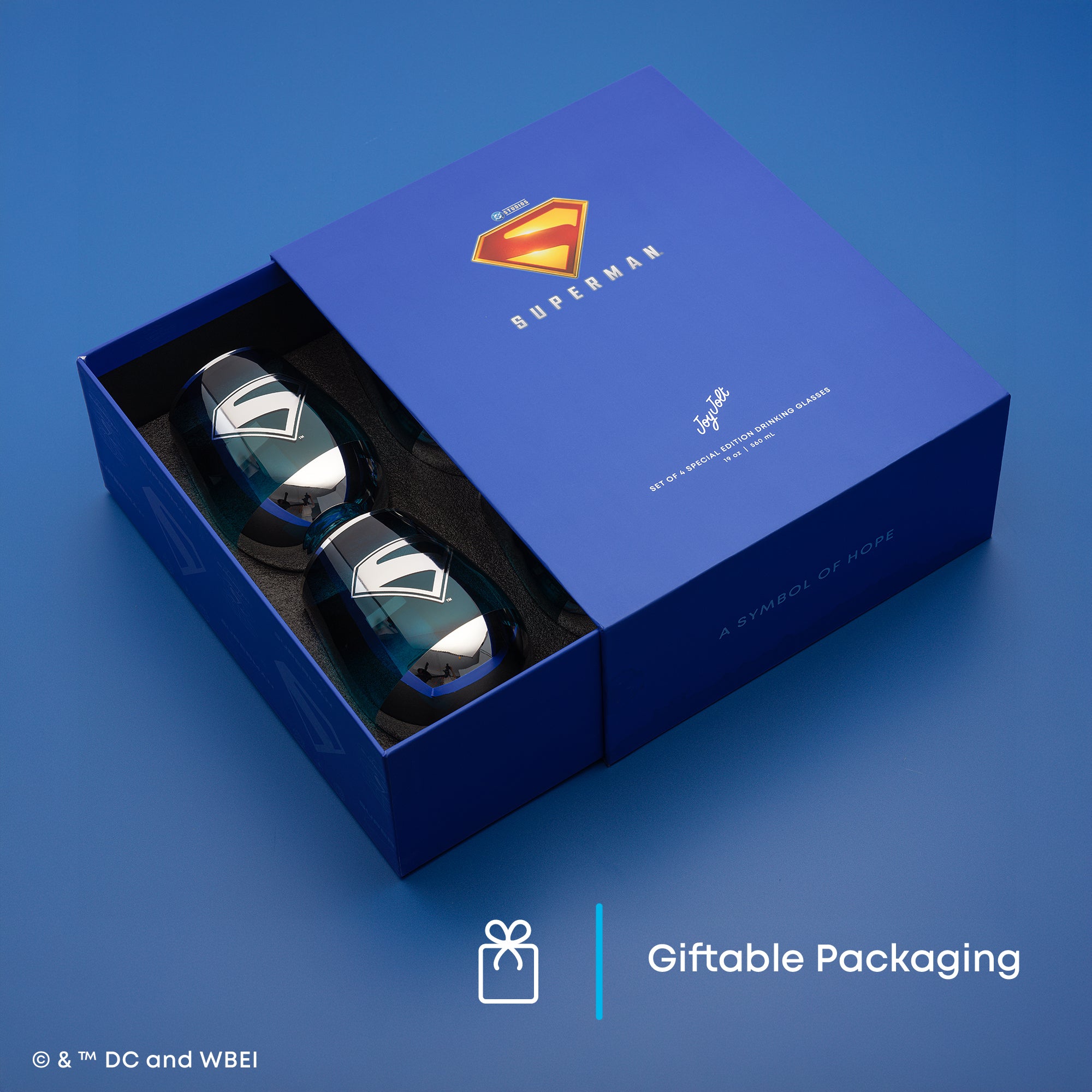 joyjolt-superman-a-symbol-of-hope-stemless-glasses-set-of-4-19-oz image 3