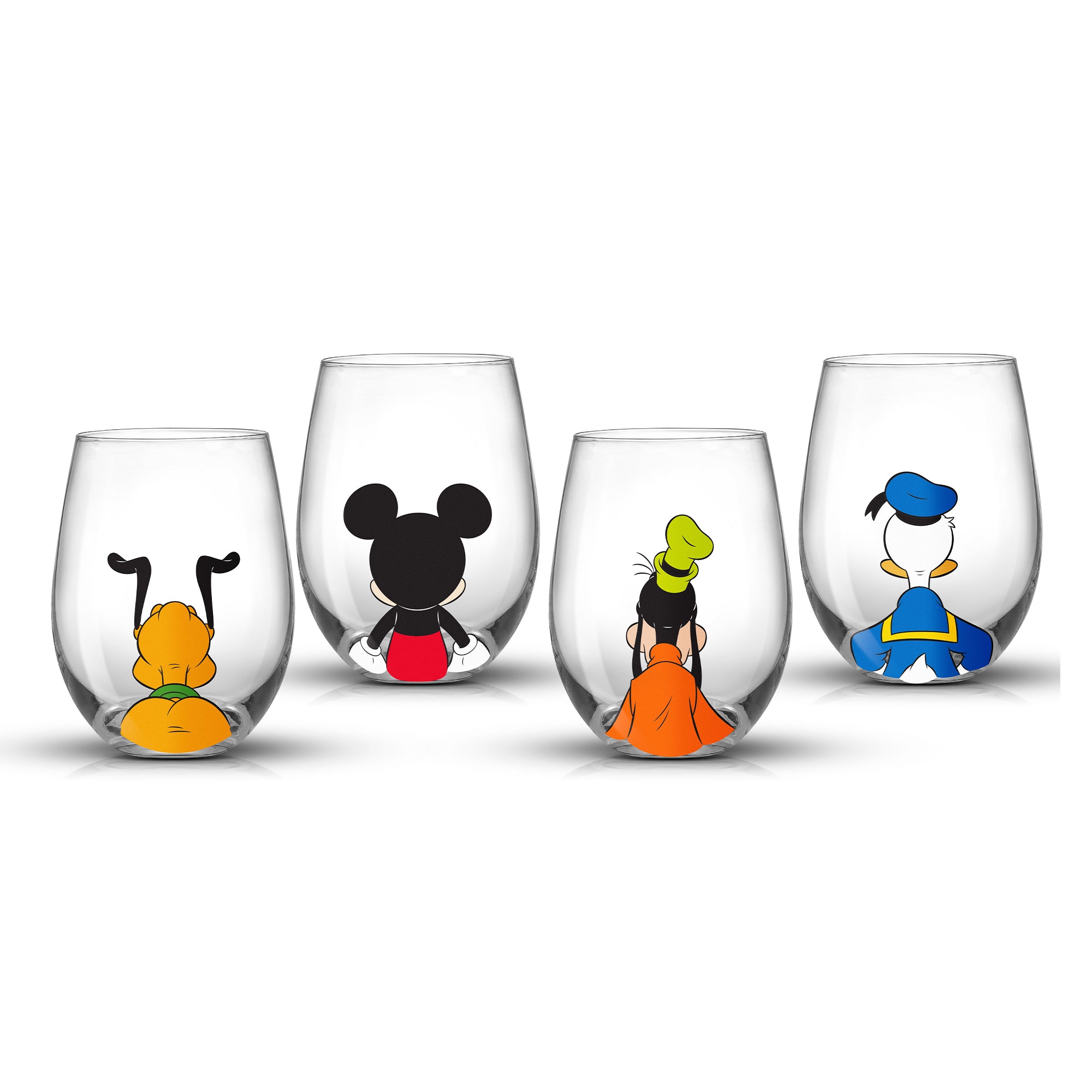 joyjolt-disney-mickey-mouse-friends-squad-stemless-glasses-set-of-4-14-5-oz image 1