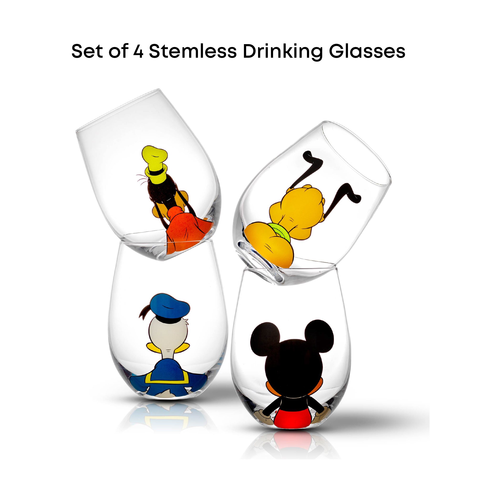joyjolt-disney-mickey-mouse-friends-squad-stemless-glasses-set-of-4-14-5-oz image 3