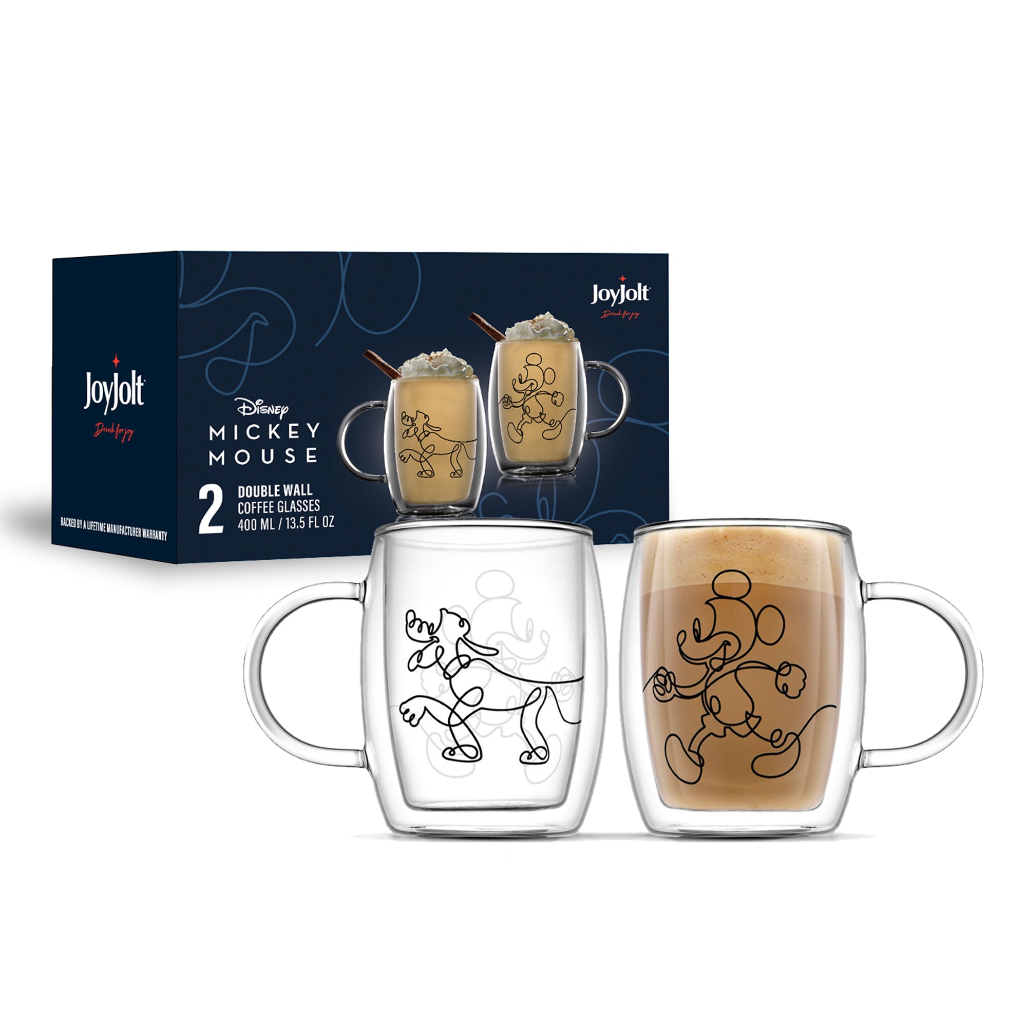 joyjolt-disney-mickey-and-pluto-aroma-glass-mugs-13-5-oz-double-wall image 6