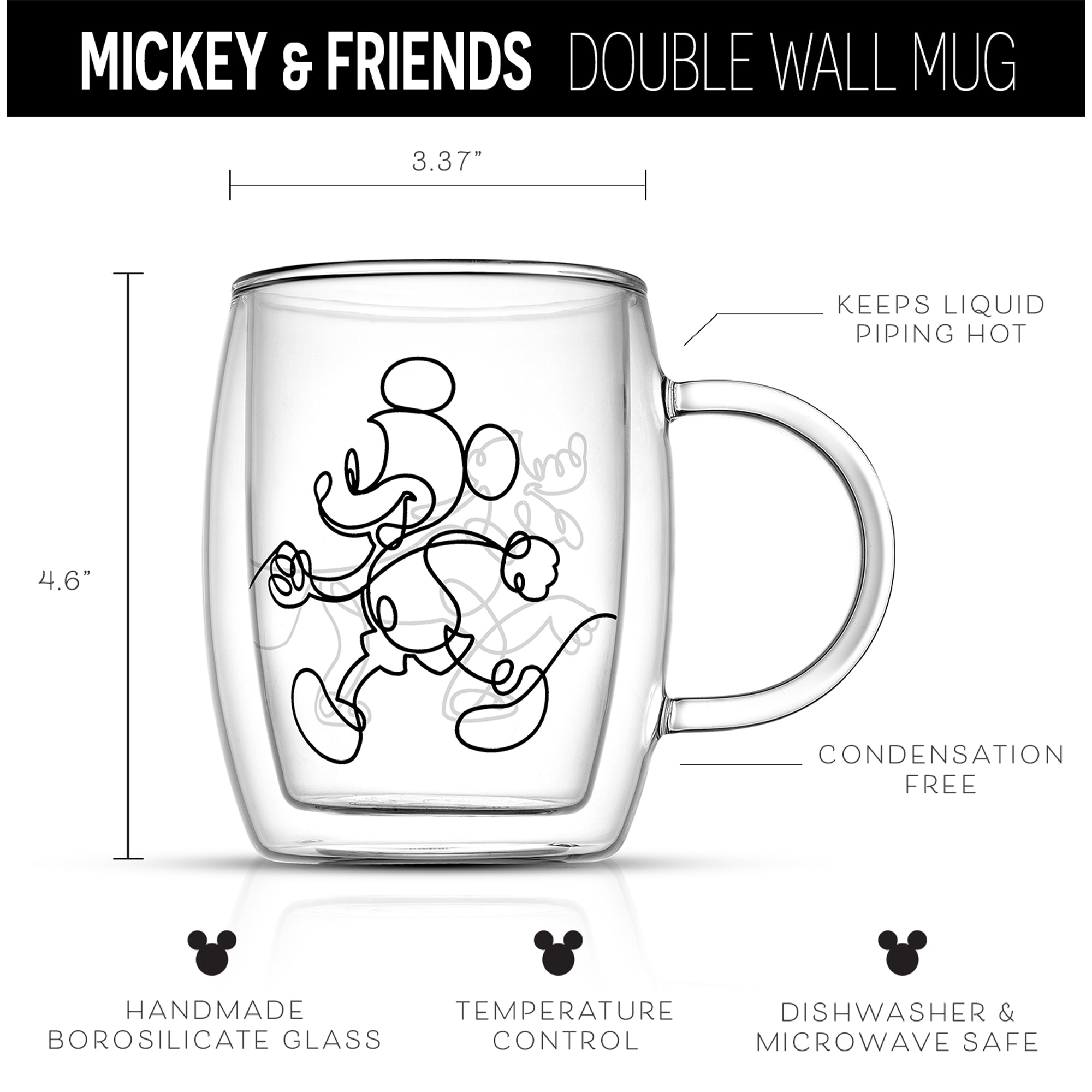 joyjolt-disney-mickey-and-pluto-aroma-glass-mugs-13-5-oz-double-wall image 4