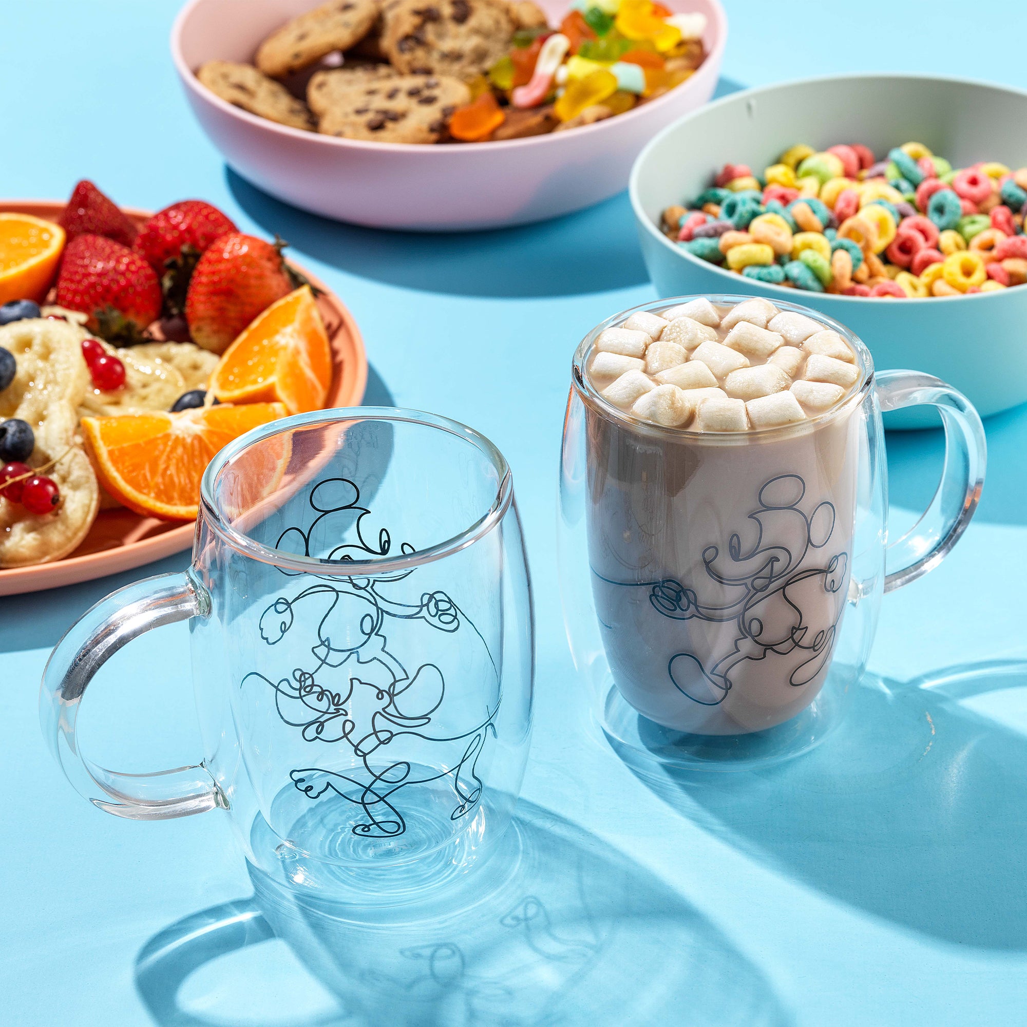 joyjolt-disney-mickey-and-pluto-aroma-glass-mugs-13-5-oz-double-wall image 2