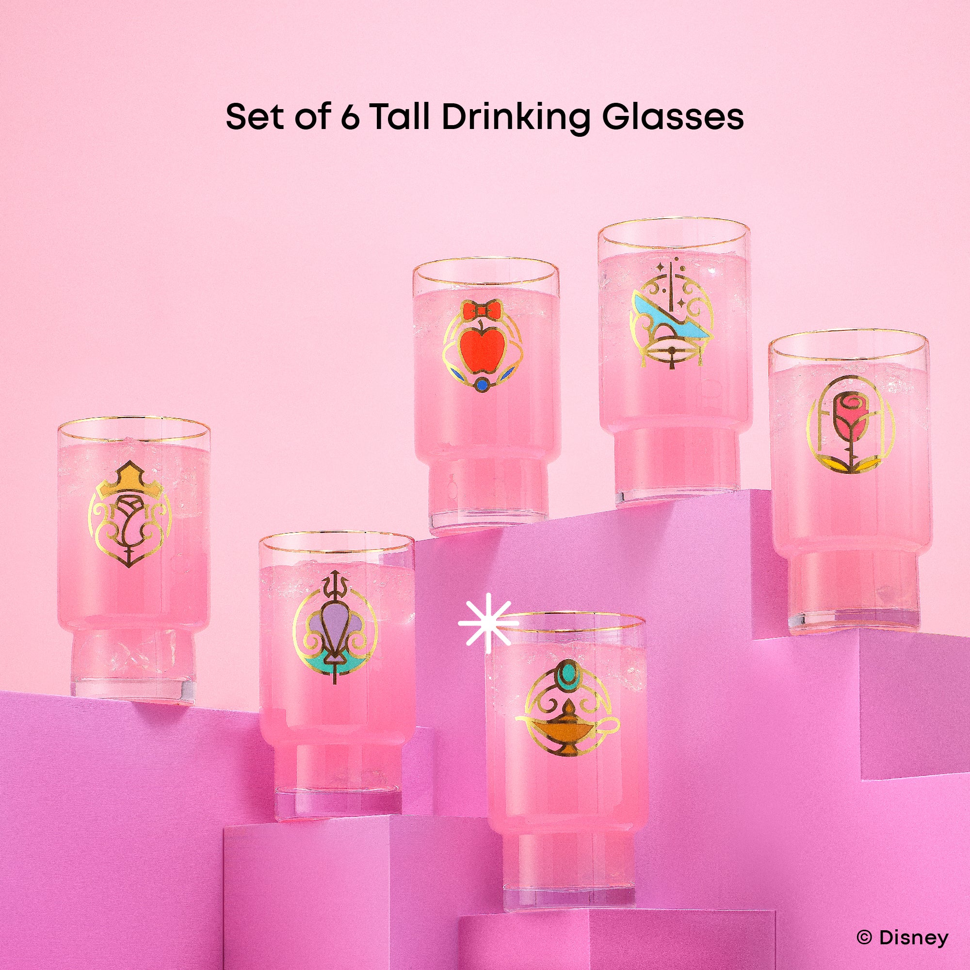 joyjolt-disney-princess-iconic-tall-drinking-glasses-16-oz-set-of-6 image 6