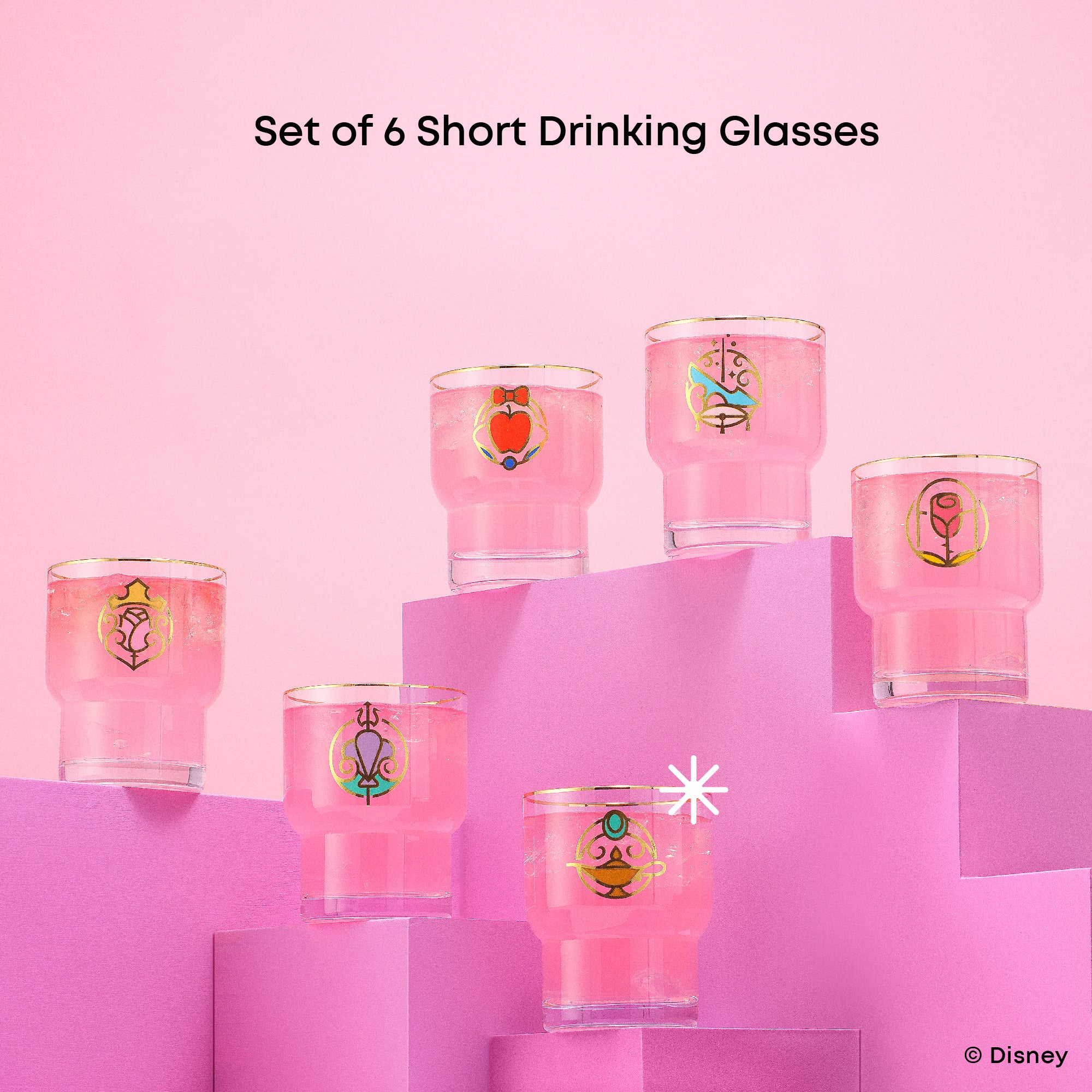 joyjolt-disney-princess-iconic-short-drinking-glasses-set-of-6 image 6