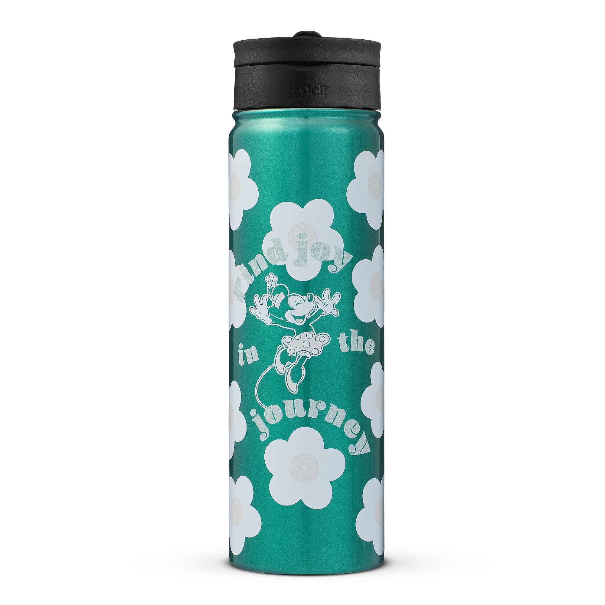 joyjolt-disney-retro-vintage-minnie-mouse-stainless-steel-water-bottle-22oz-flip image 1