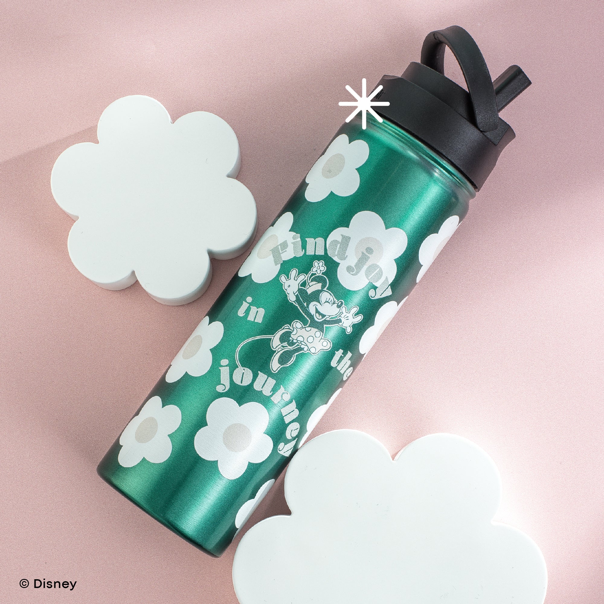 joyjolt-disney-retro-vintage-minnie-mouse-stainless-steel-water-bottle-22oz-flip image 2