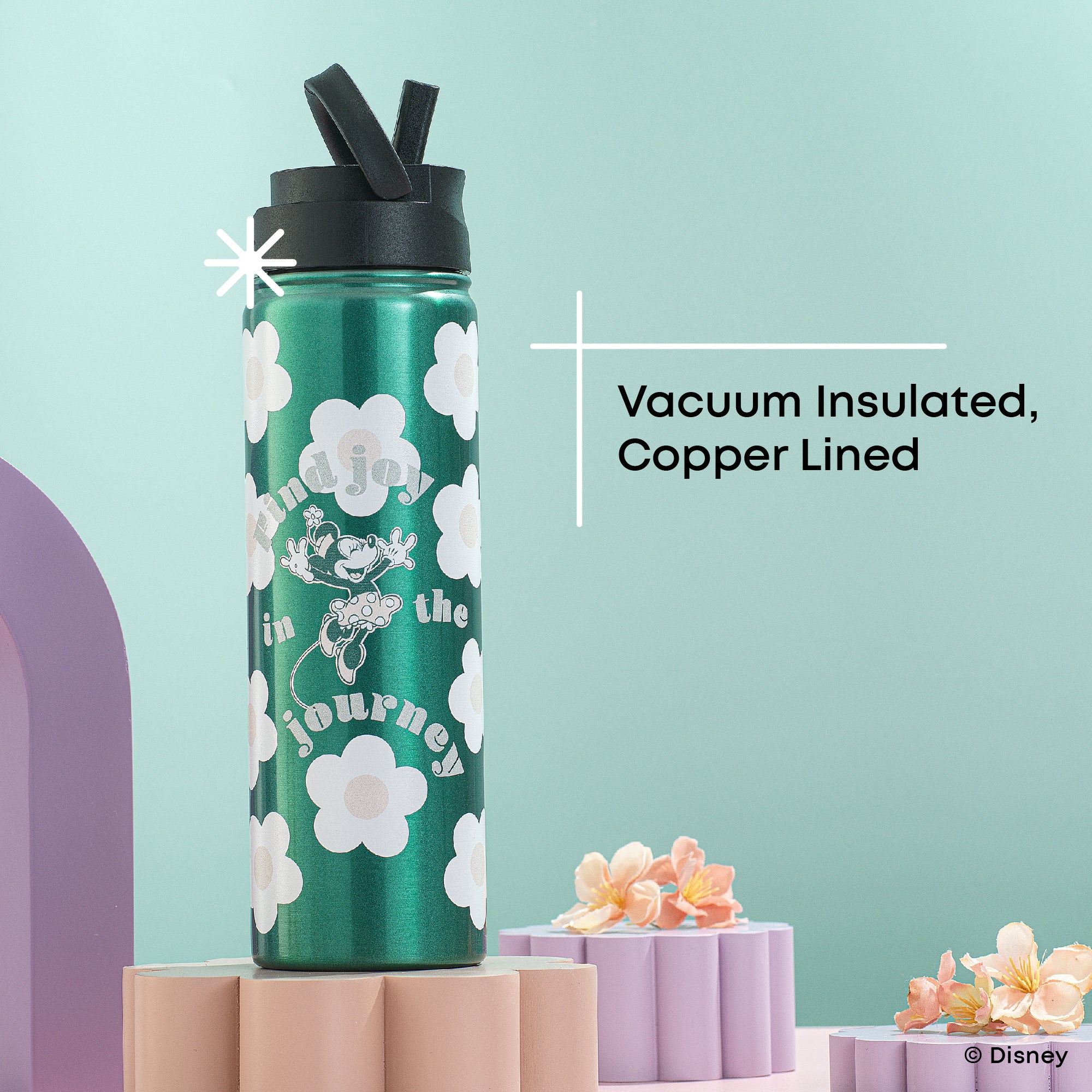 joyjolt-disney-retro-vintage-minnie-mouse-stainless-steel-water-bottle-22oz-flip image 3