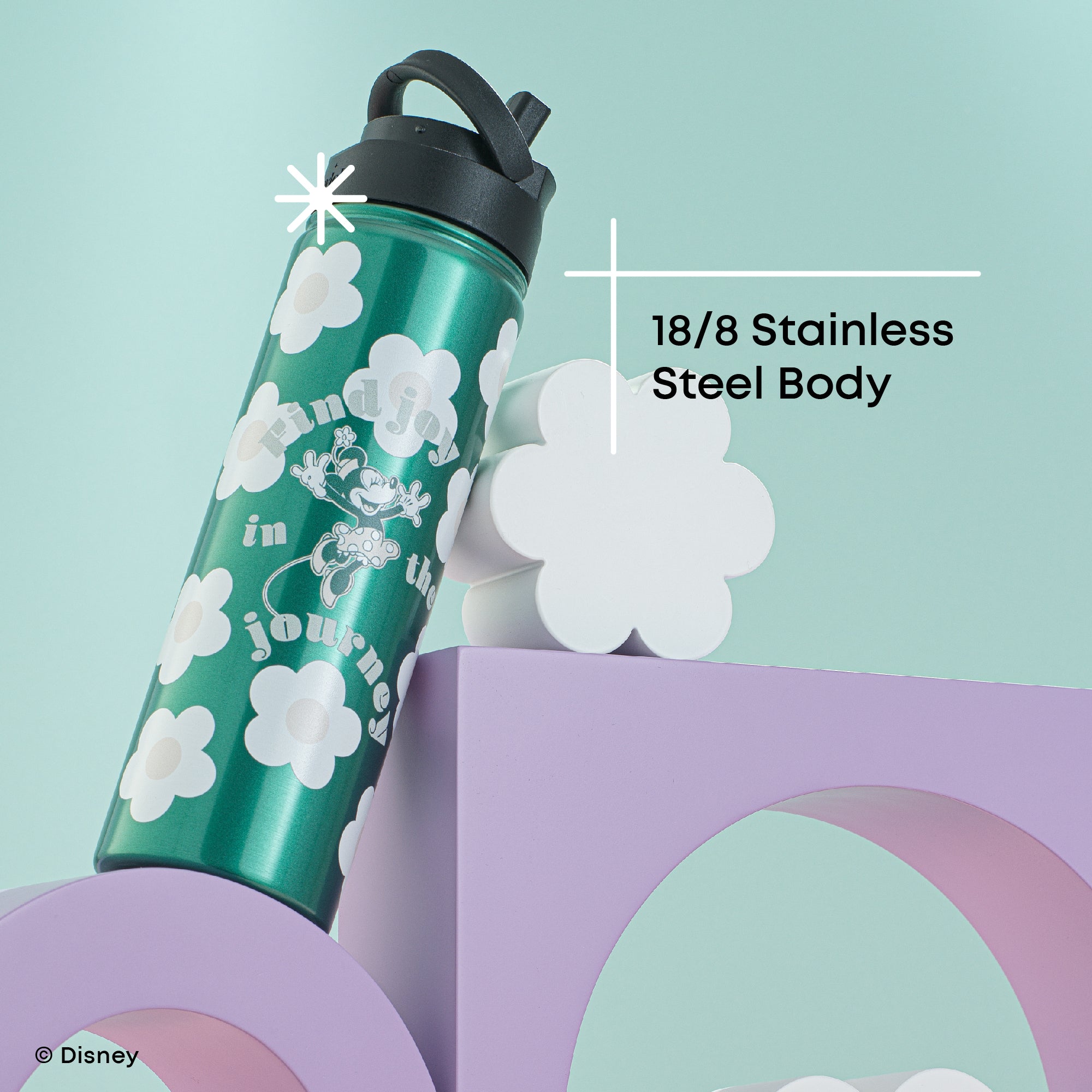 joyjolt-disney-retro-vintage-minnie-mouse-stainless-steel-water-bottle-22oz-flip image 5