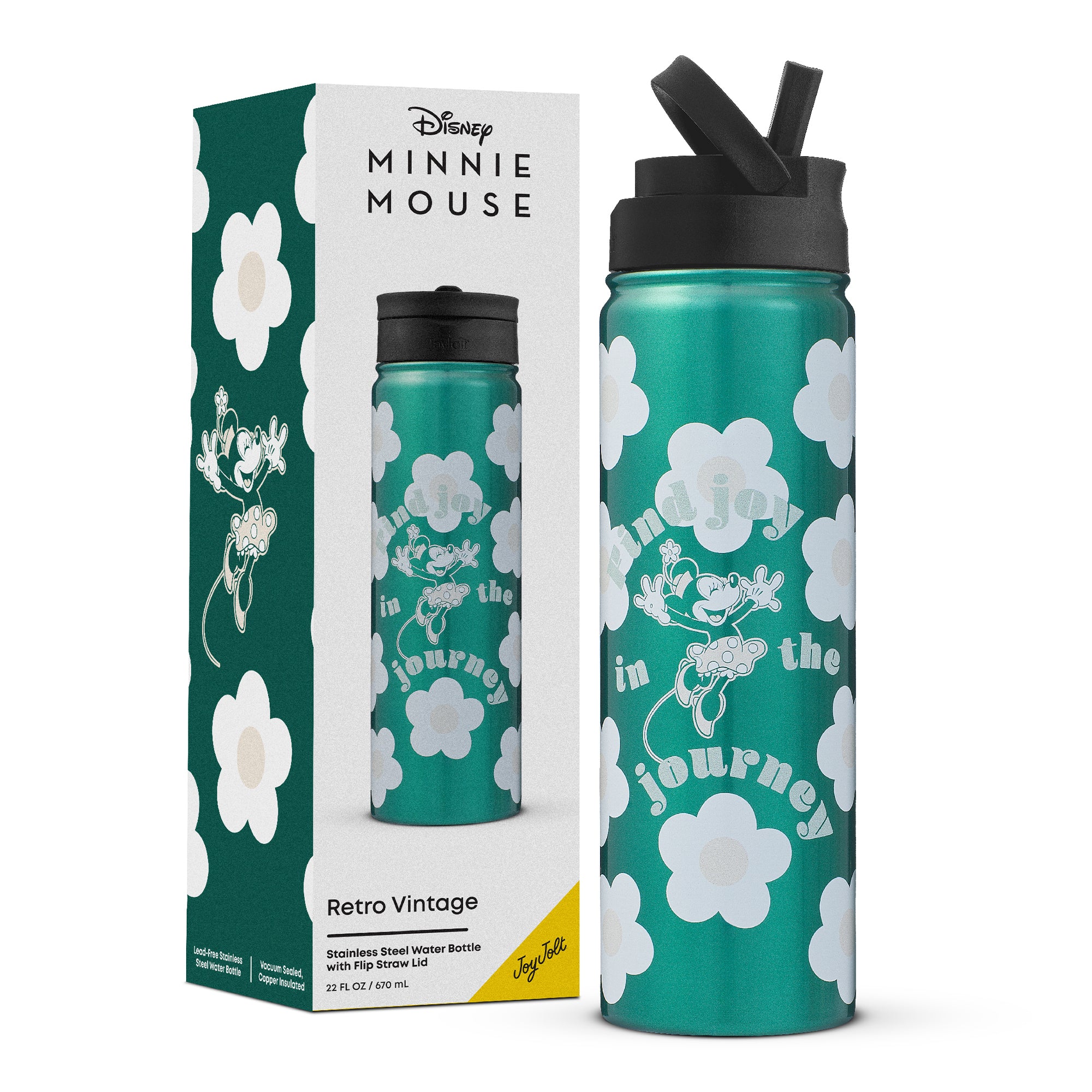 joyjolt-disney-retro-vintage-minnie-mouse-stainless-steel-water-bottle-22oz-flip image 8