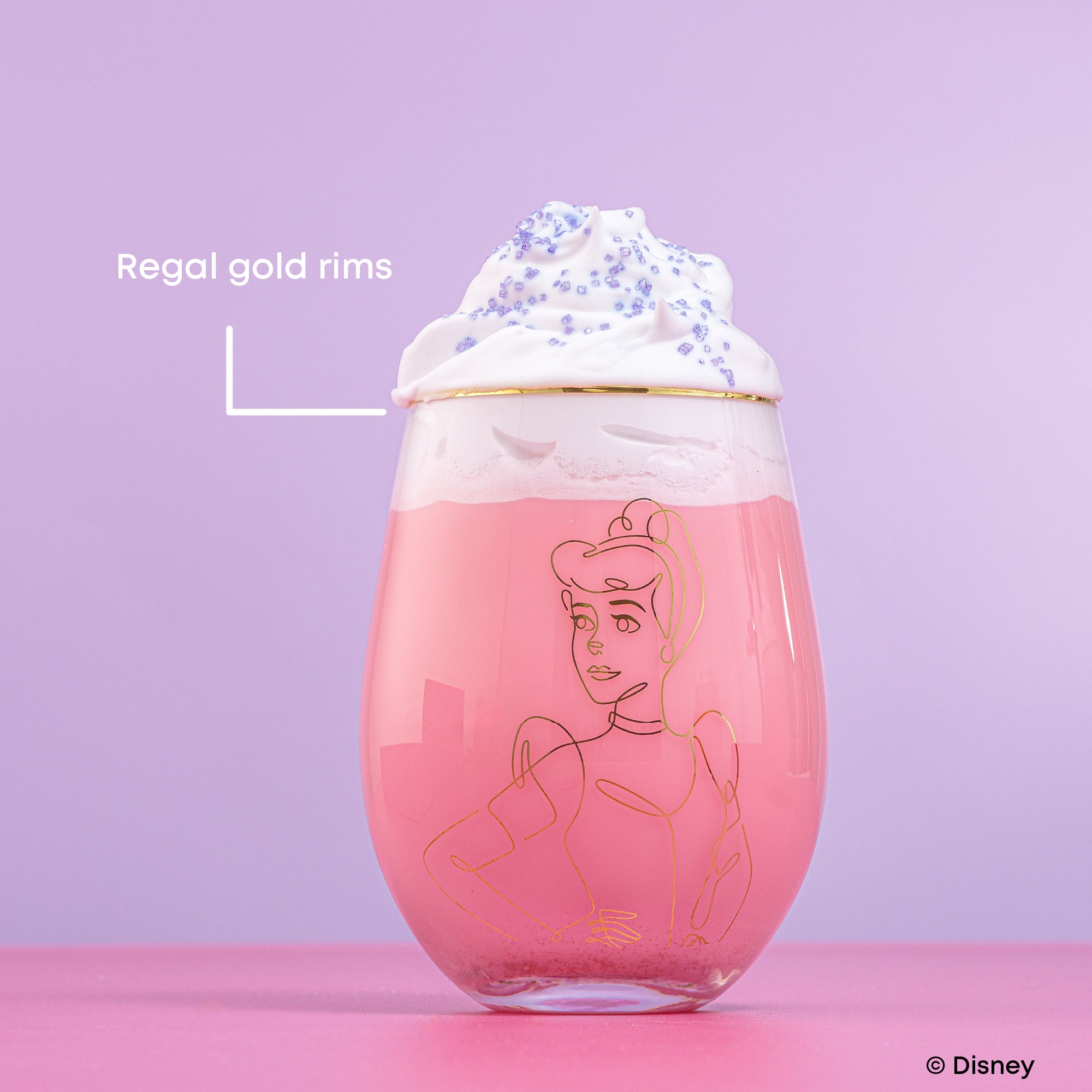 joyjolt-disney-princess-sketch-stemless-drinking-glasses-set-of-4 image 4