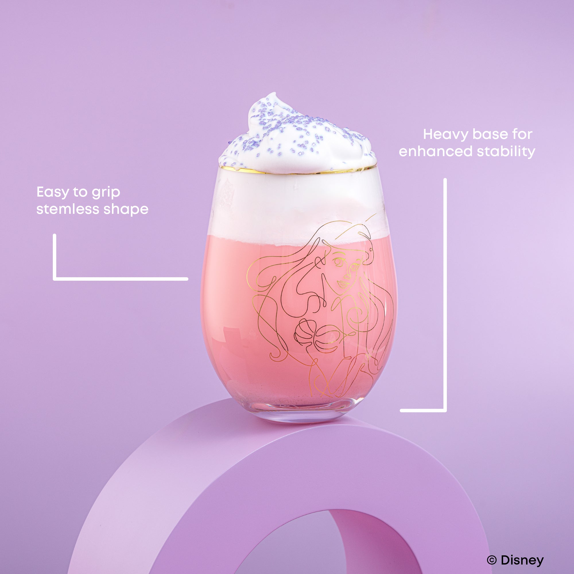 joyjolt-disney-princess-sketch-stemless-drinking-glasses-set-of-4 image 5