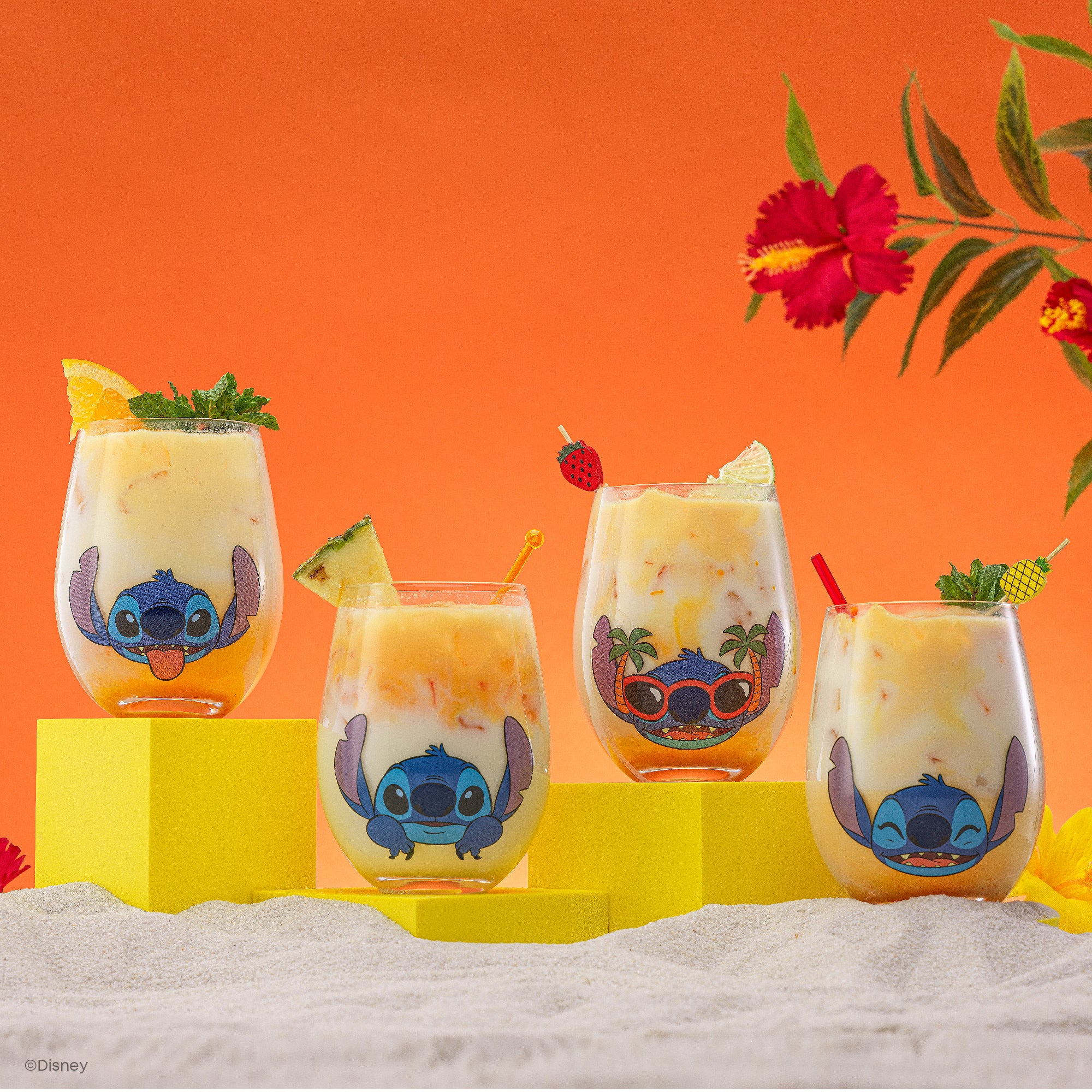 joyjolt-disney-stitch-silly-sips-stemless-drinking-glasses-set-of-4-19-oz-lead-f image 2