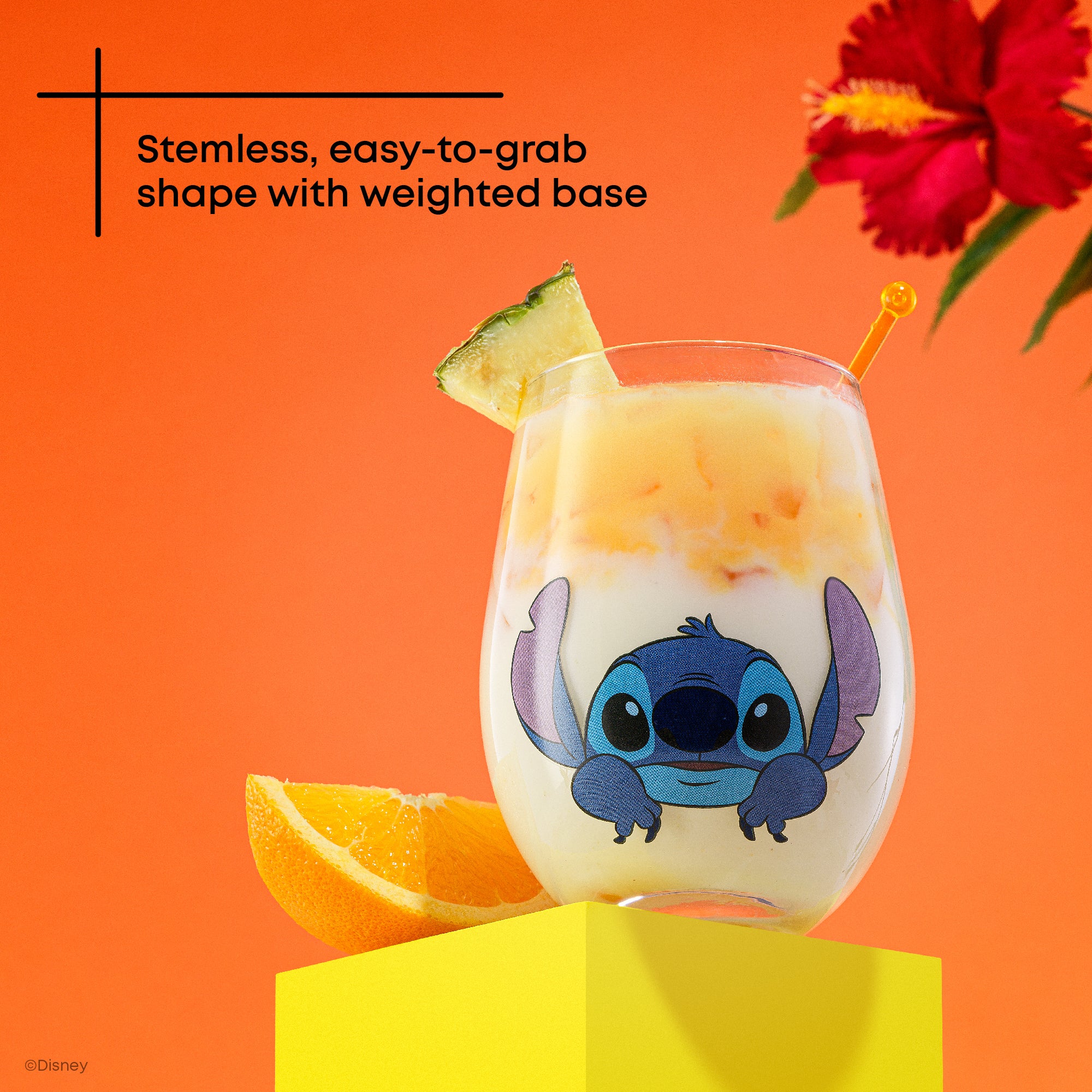 joyjolt-disney-stitch-silly-sips-stemless-drinking-glasses-set-of-4-19-oz-lead-f image 3