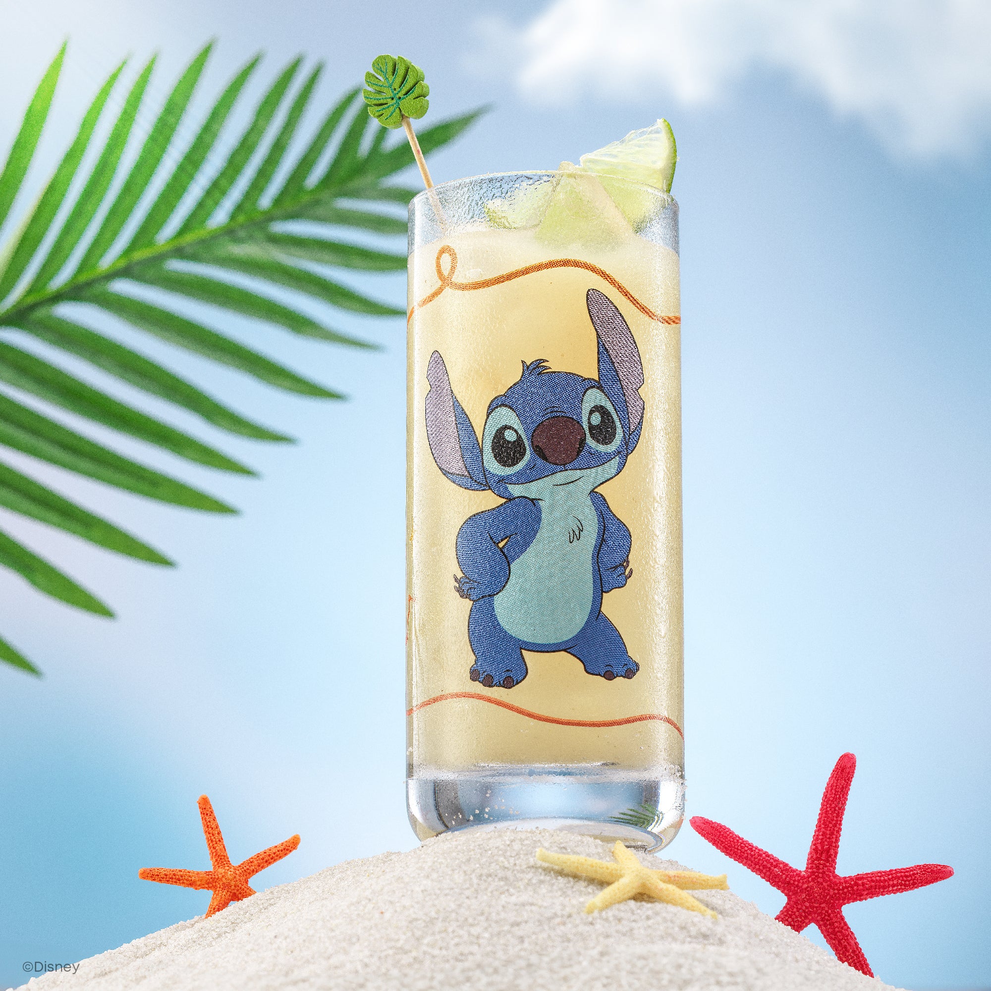 joyjolt-disney-stitch-good-times-tall-drinking-glasses-set-of-2-13oz image 2